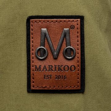 Marikoo Outdoorjacke Nyokoo modische Baumwoll Übergangsjacke mit großer Kapuze