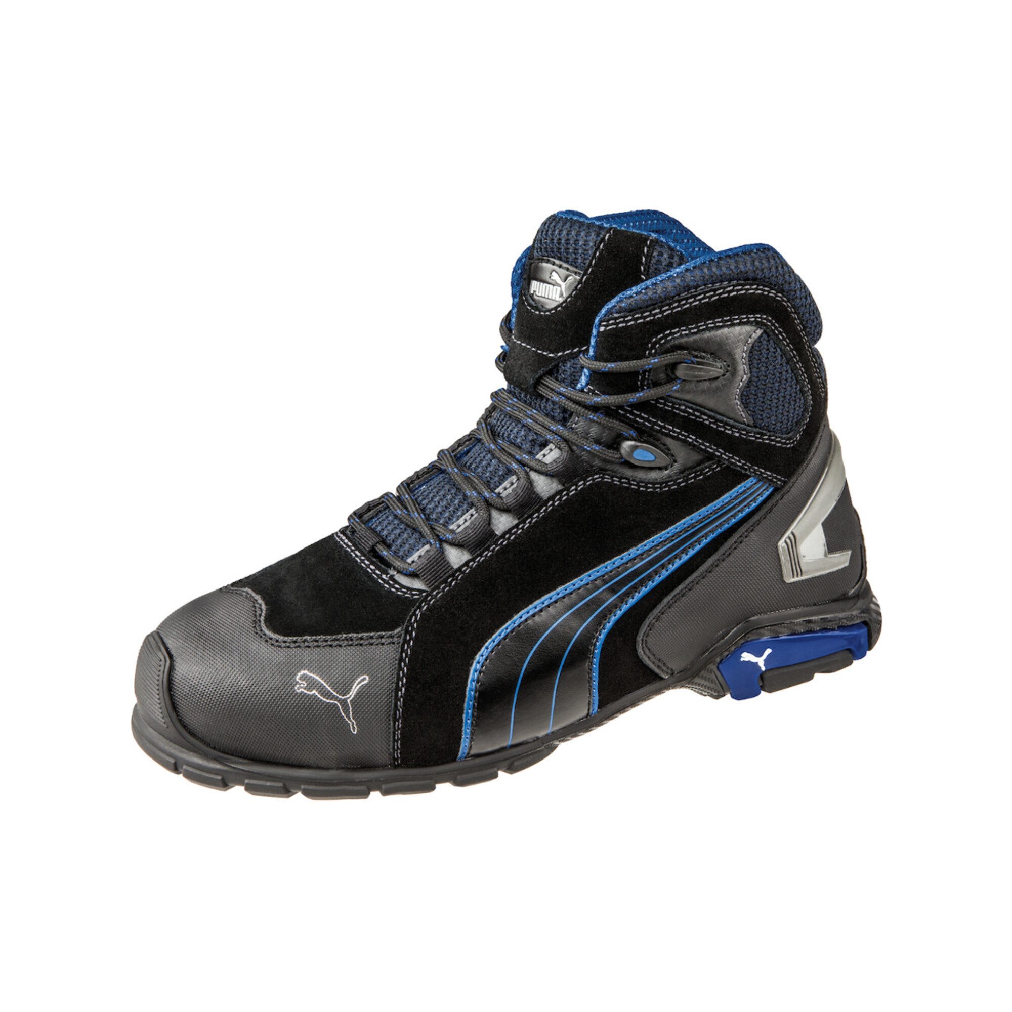 ISM Sicherheitsstiefel Rio Black Mid Gr. 44 schwarz/blau Leder S3 SRC EN20 Sicherheitsstiefel