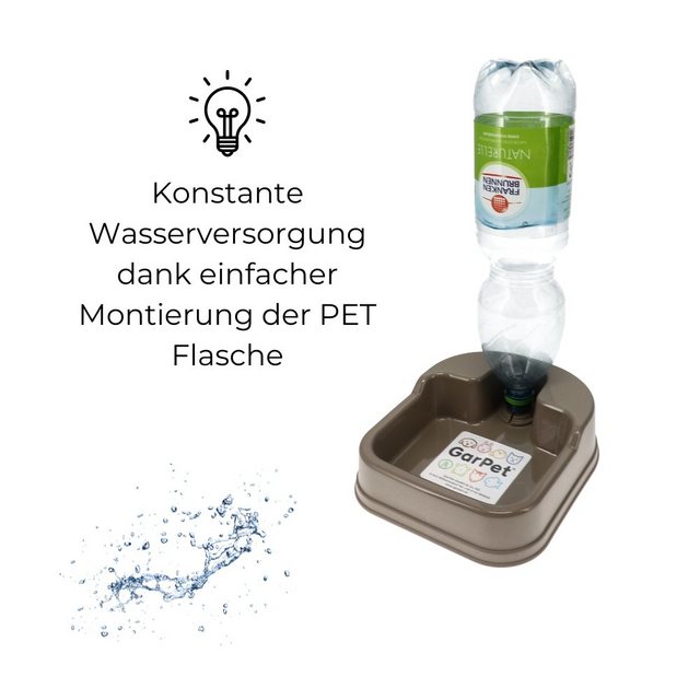 GarPet Reisenapf Wasserspender PET Flasche Hunde Katzen Kleintier Wasserautomat Napf