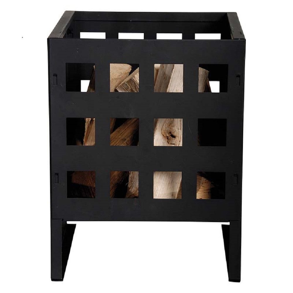 esschert design Feuerschale Feuerkorb Feuerstelle Feuerschale rechteckig schwarz Eisen 30x30x40cm, (1 x Feuerkorb)