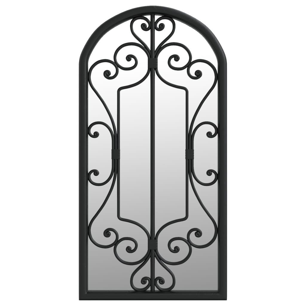 furnicato Wandspiegel Gartenspiegel Schwarz 70x30 cm Eisen (1-St)