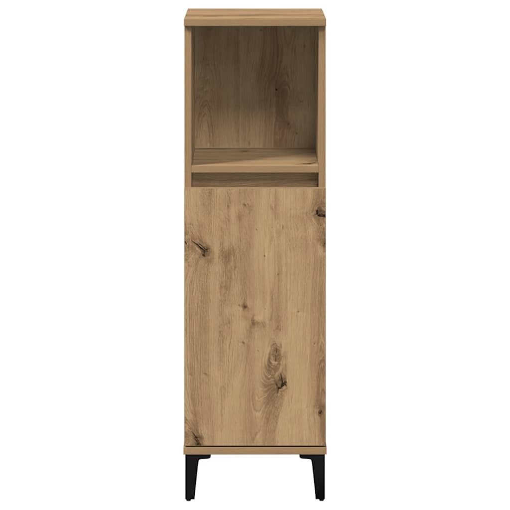 vidaXL Badezimmerspiegelschrank Badschrank Artisan-Eiche 30x30x100 cm Holzwerkstoff (1-St) – Bild 5 von 5