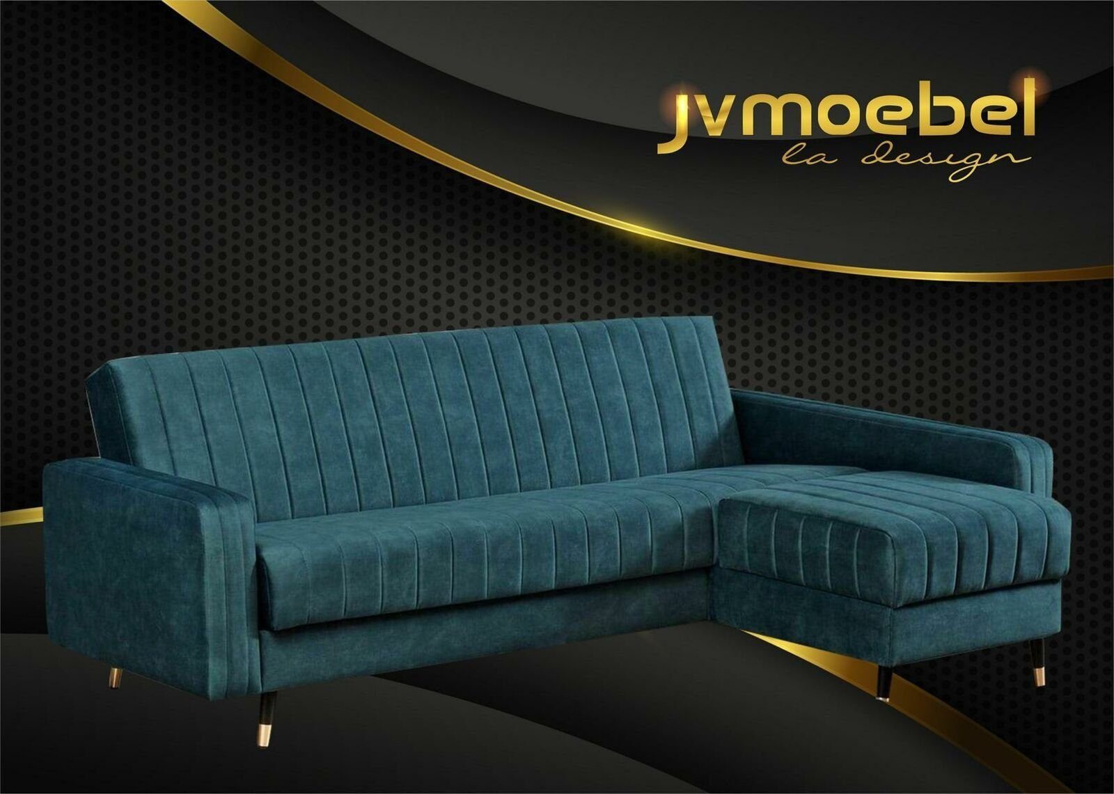 Couchen Eck Ecksofa, Blau Luxus Sofa Garnitur Design JVmoebel Polster Eckcouch