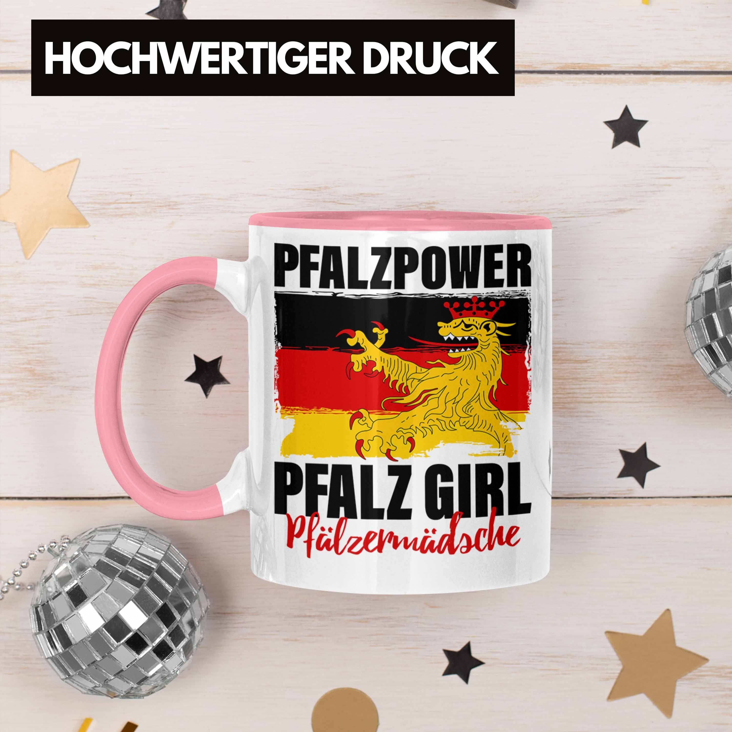 Trendation Tasse Pfalzpower Frauen Pfalzmädsche Tasse Geschenk Rosa Girl Pfalz