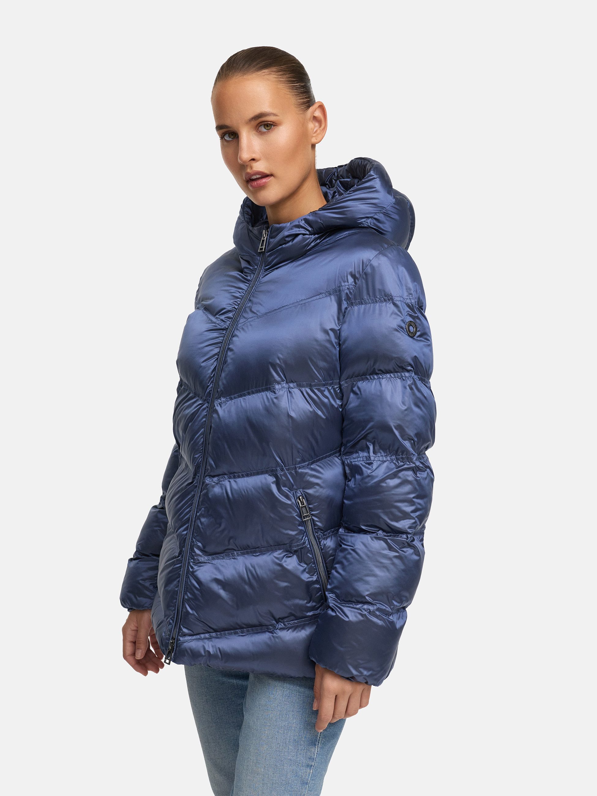 Manisa Winterjacke mit Stehkragen, Kapuze und elastischem Ärmelsaum