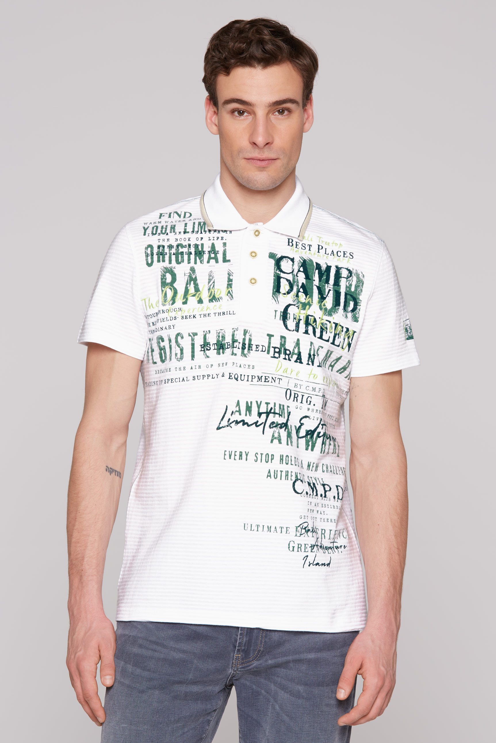 CAMP DAVID Poloshirt mit Logo Print günstig online kaufen