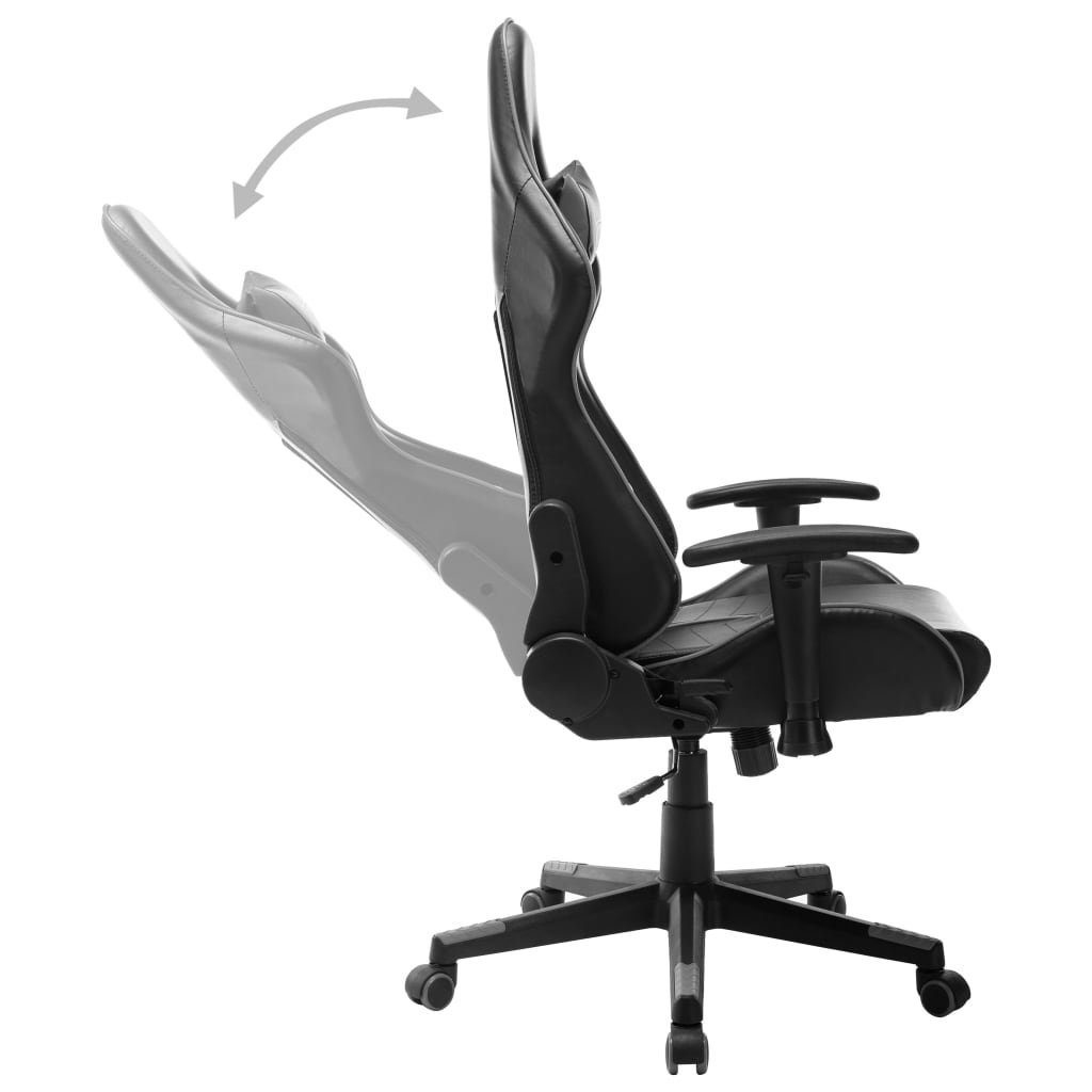 furnicato Schwarz Kunstleder (1 St) Gaming-Stuhl und Grau