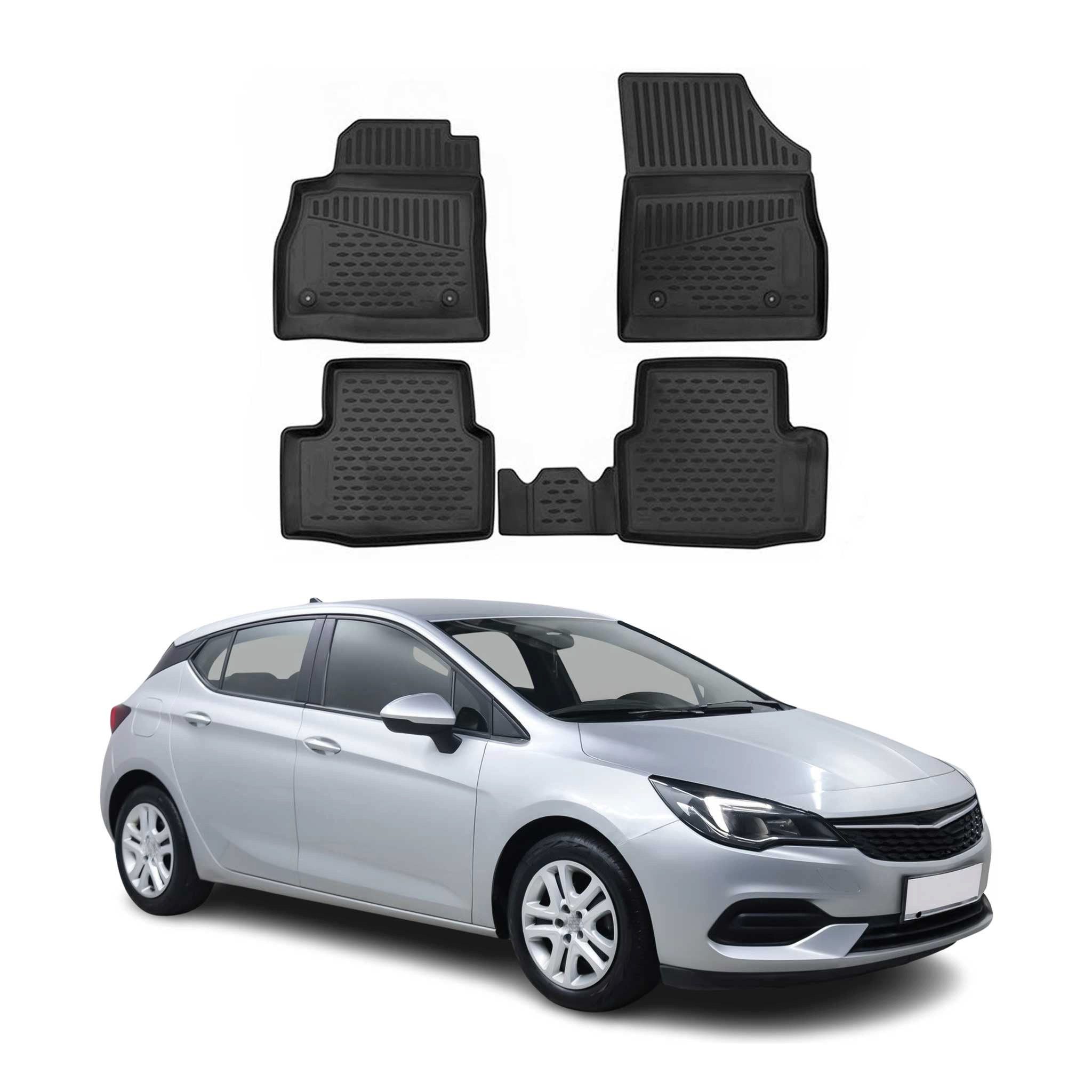 OMAC Auto-Fußmatten für Opel Astra K 2015-2021 Schwarz 4 tlg TPE (4 St), für Opel Astra K 2015-2021 Opel Astra K 2015-2021, Antirutsch,Wasserfest,Einfache Installation