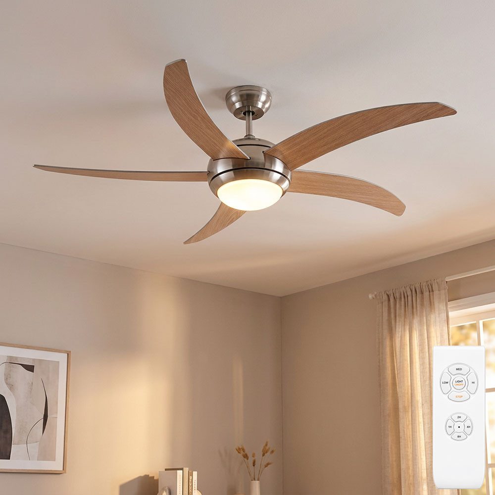 V-TAC Deckenventilator, Decken Ventilator braun 3 Stufen Kühler Wohn Ess Zimmer Lüfter