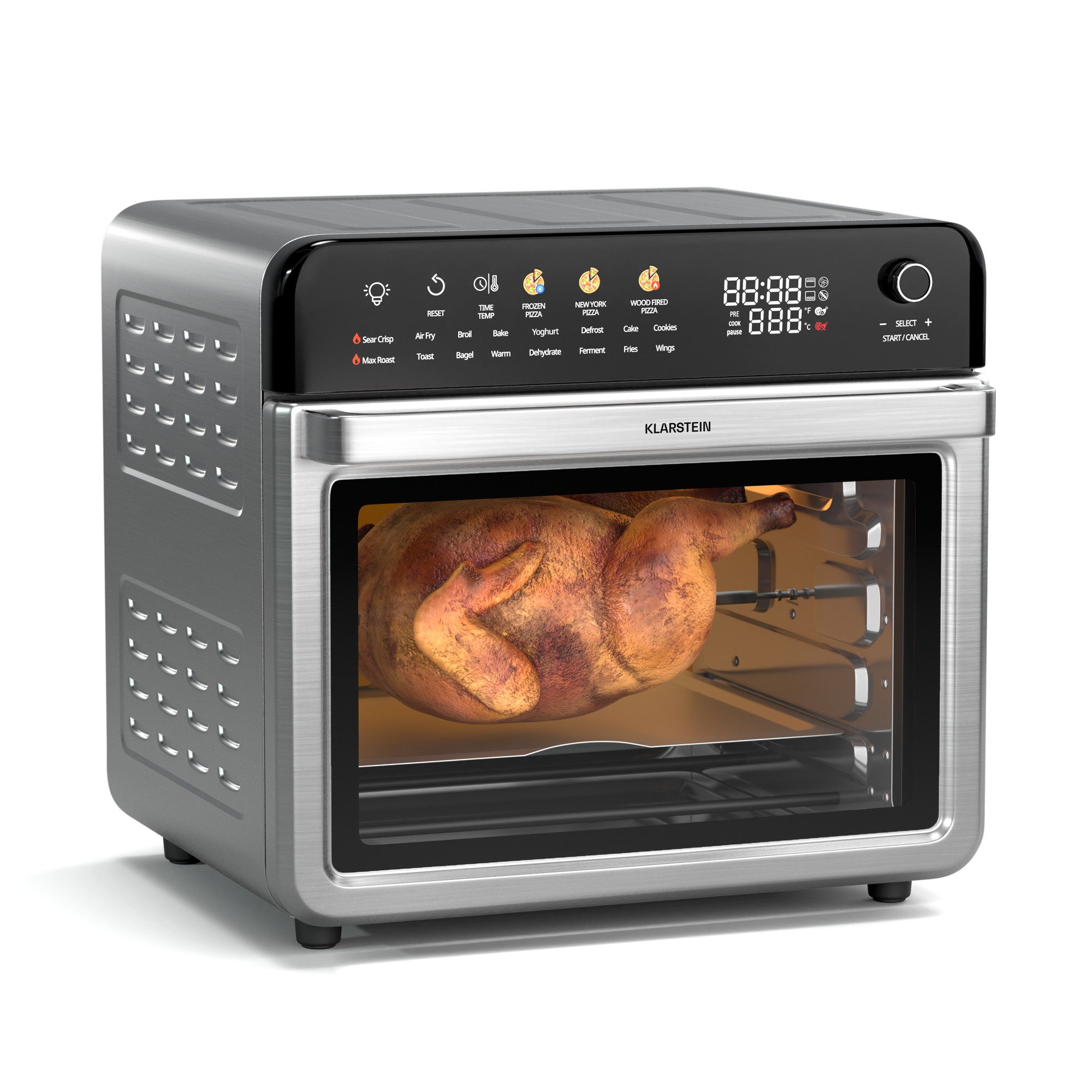Klarstein Heißluftfritteuse, 2000 W, Heißluftfritteuse Backen Rösten Grill 34L 2200 W Timer Touch