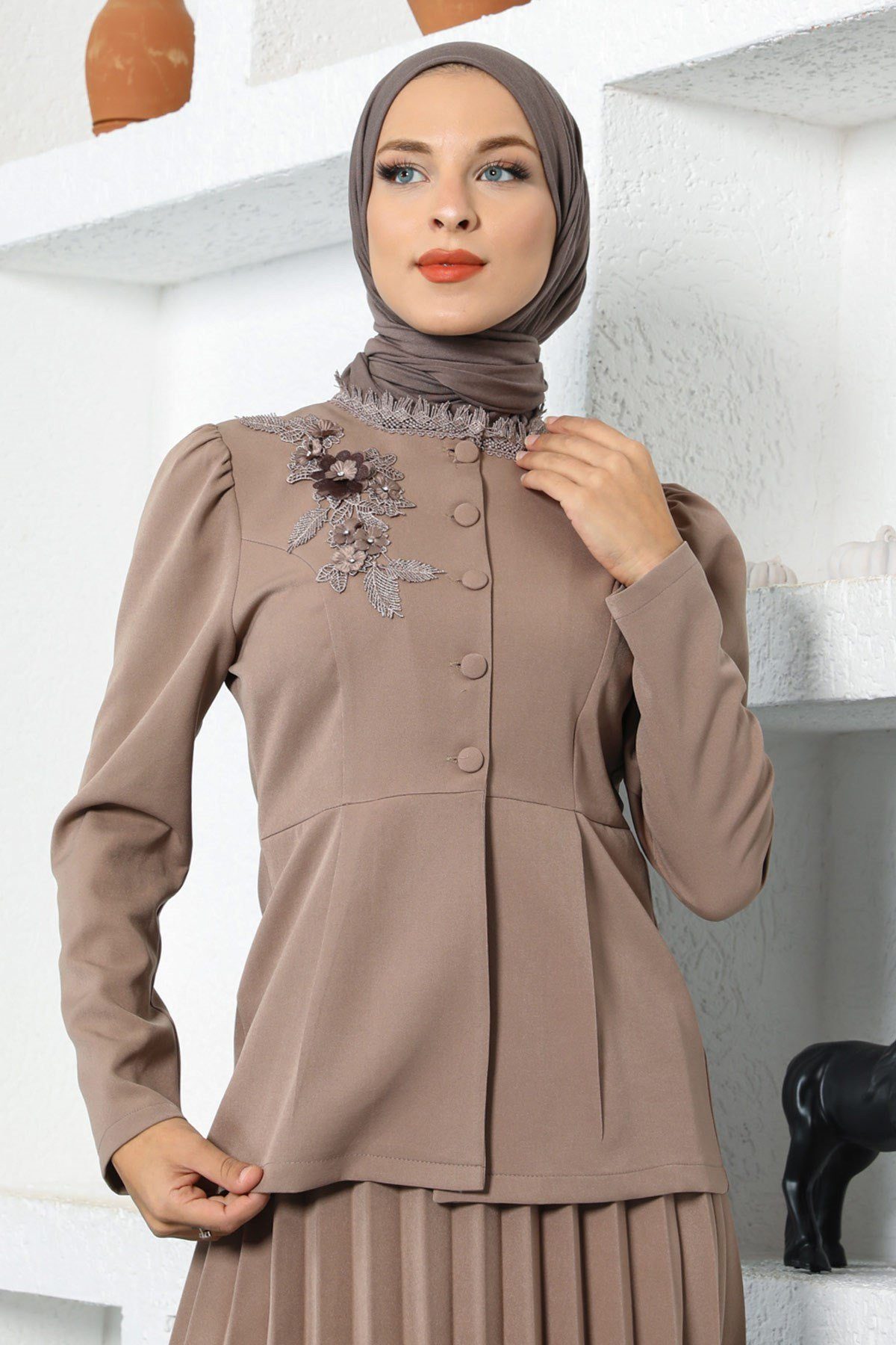 MODAMİHRAM Tunika Dantel-Detail Rock-Set günstig online kaufen