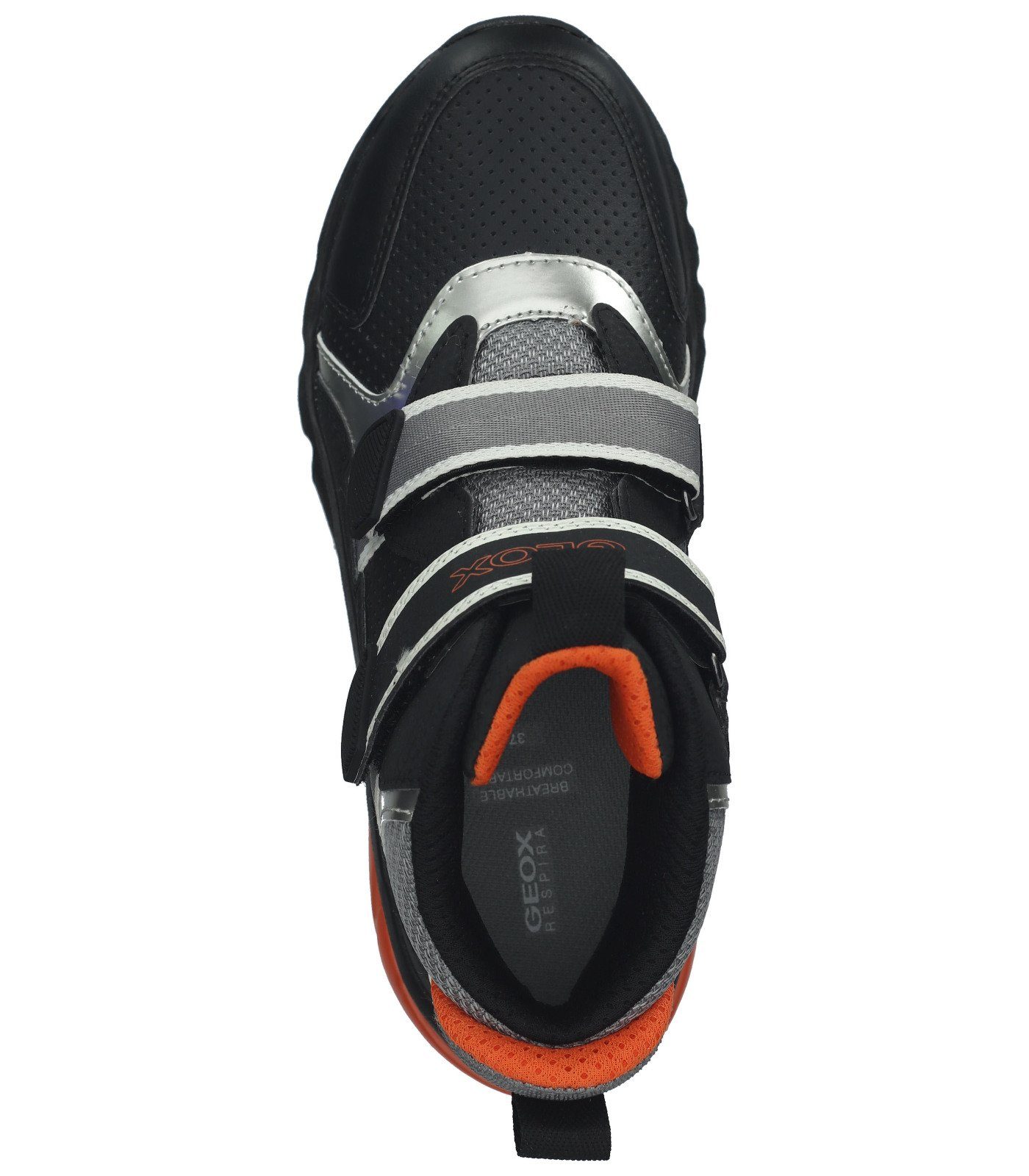 Geox Sneaker Lederimitat/Textil Sneaker Schwarz Orange