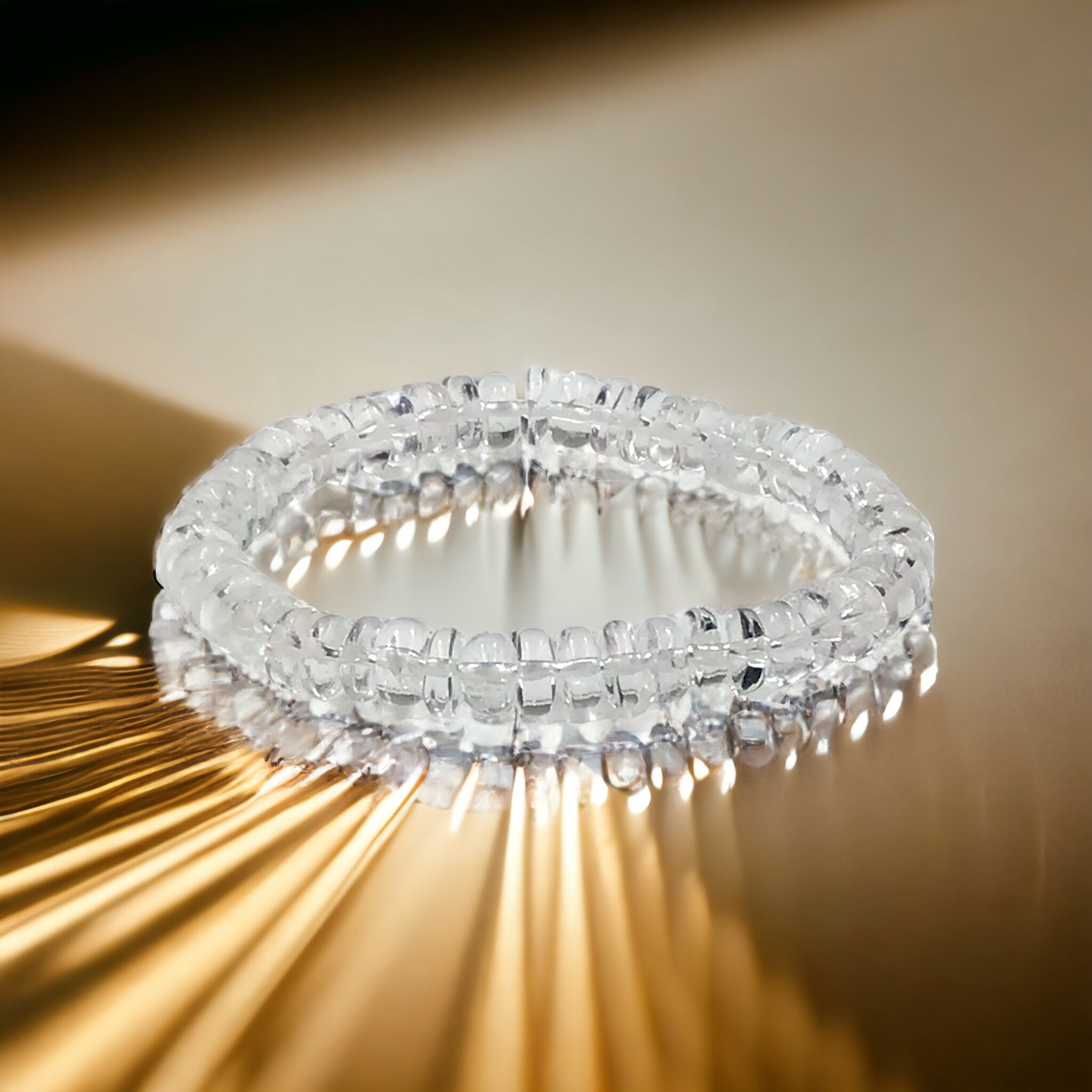 Steinfixx® Perlenarmband Bergkristallarmband Rondell I klarer Bergkristall günstig online kaufen