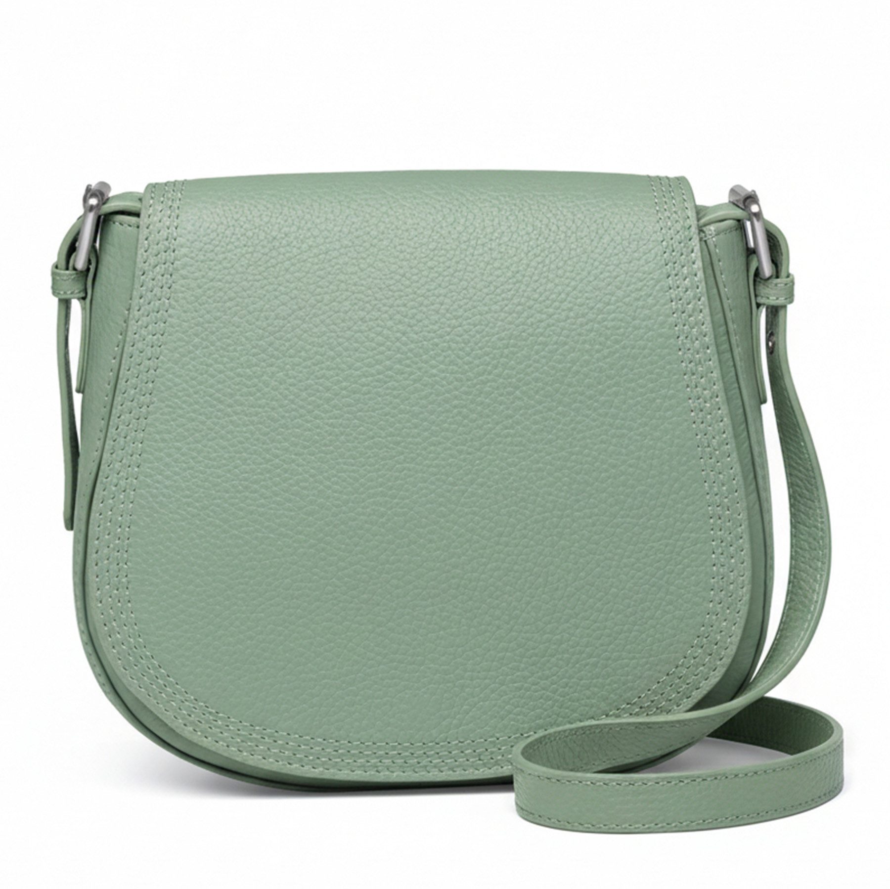 FEYNSINN Rucksack echt Leder Crossbody Damen Schultertasche & Umhängetasche verstellbar, 2in1 Crossbody, Schultertasche mit Reißverschluss Leder Damen grün