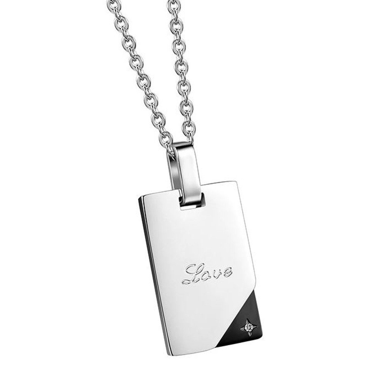 Sanixa Partnerkette Geschenk Partner Liebe Familie Schmuckset Halskette für Ihn und Sie (Geschenk Verlobung Hochzeit, 2-tlg., Schmuck für Paare wasserfest & antiallergisch), Paarkette Liebe modern Pärchenschmuck