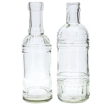 Annastore Dekovase Dekoflaschen H 20,5 cm - Ideal als Vase - Kerzenhalter für Stabkerzen (Tischvase, Glasvase, 6 St), Stilvoll als Vase Vintage, Glas Flaschen, Deko Flaschen, Deko Vasen
