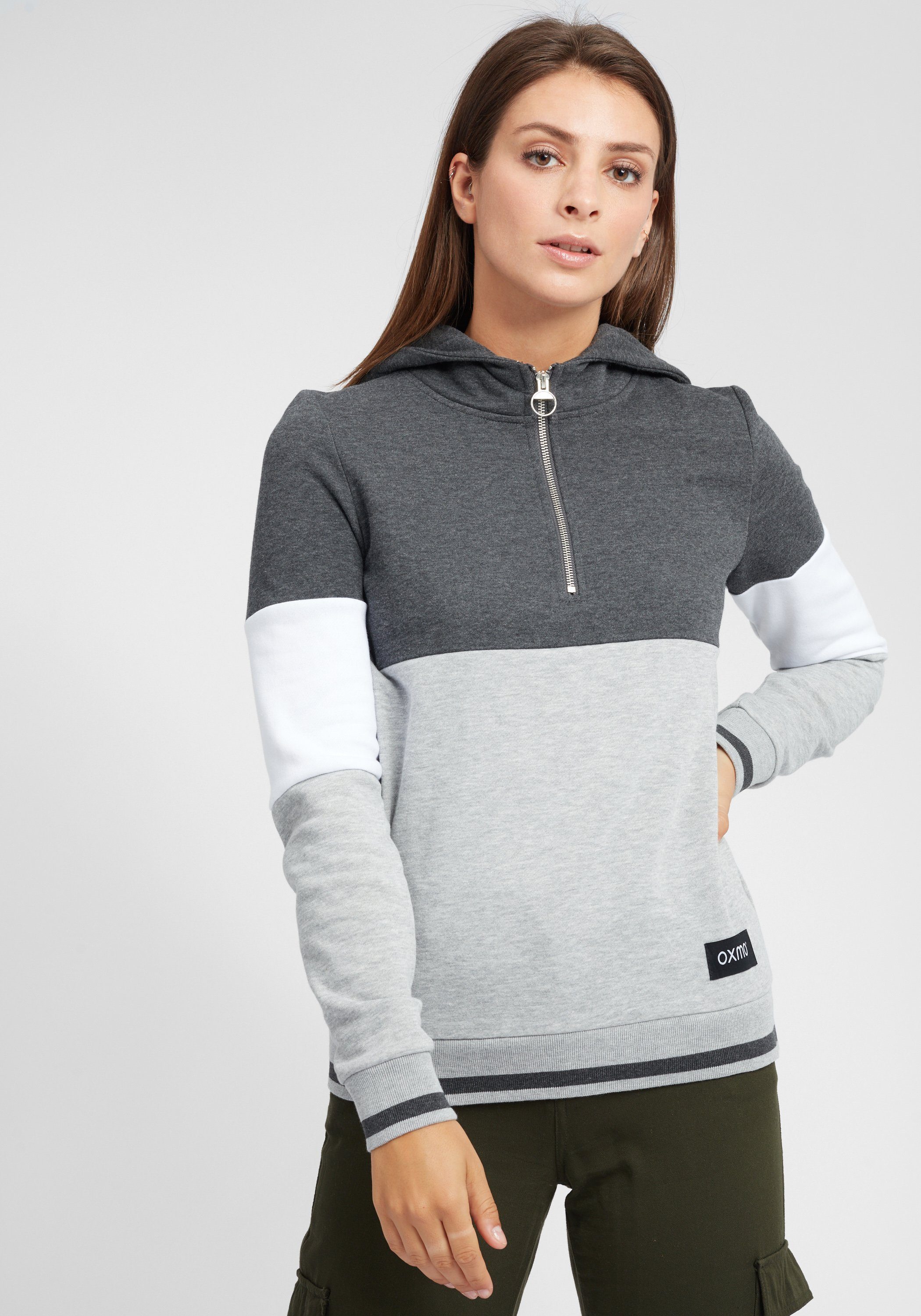 OXMO Hoodie OXOmara Kapuzenpullover mit Reißverschluss