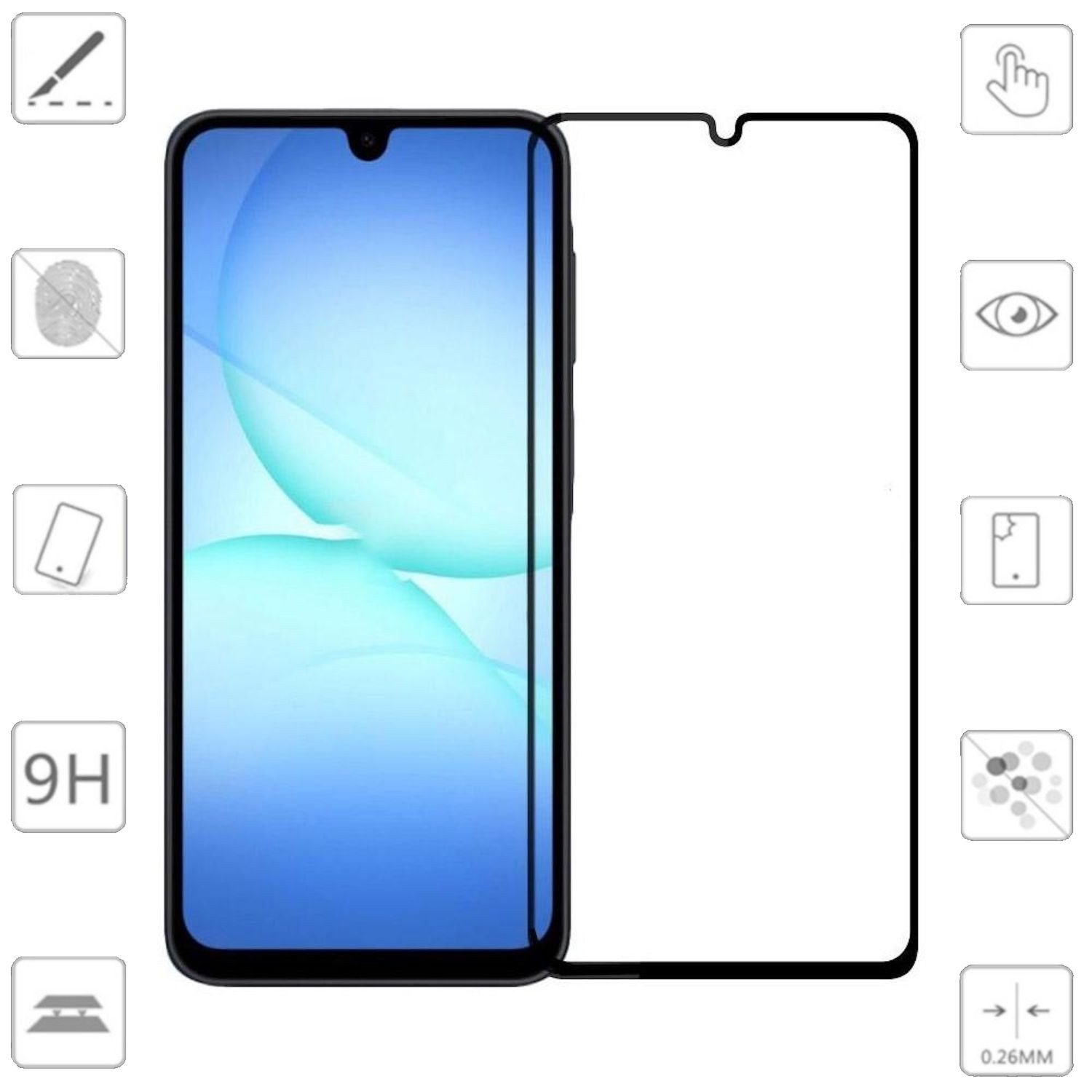 Wigento Handyhülle Für Samsung Galaxy A17 5G / 4G 1x 3D Premium Full 9H 0,3mm Hart Glas, 3D Full Display Schutz Glas