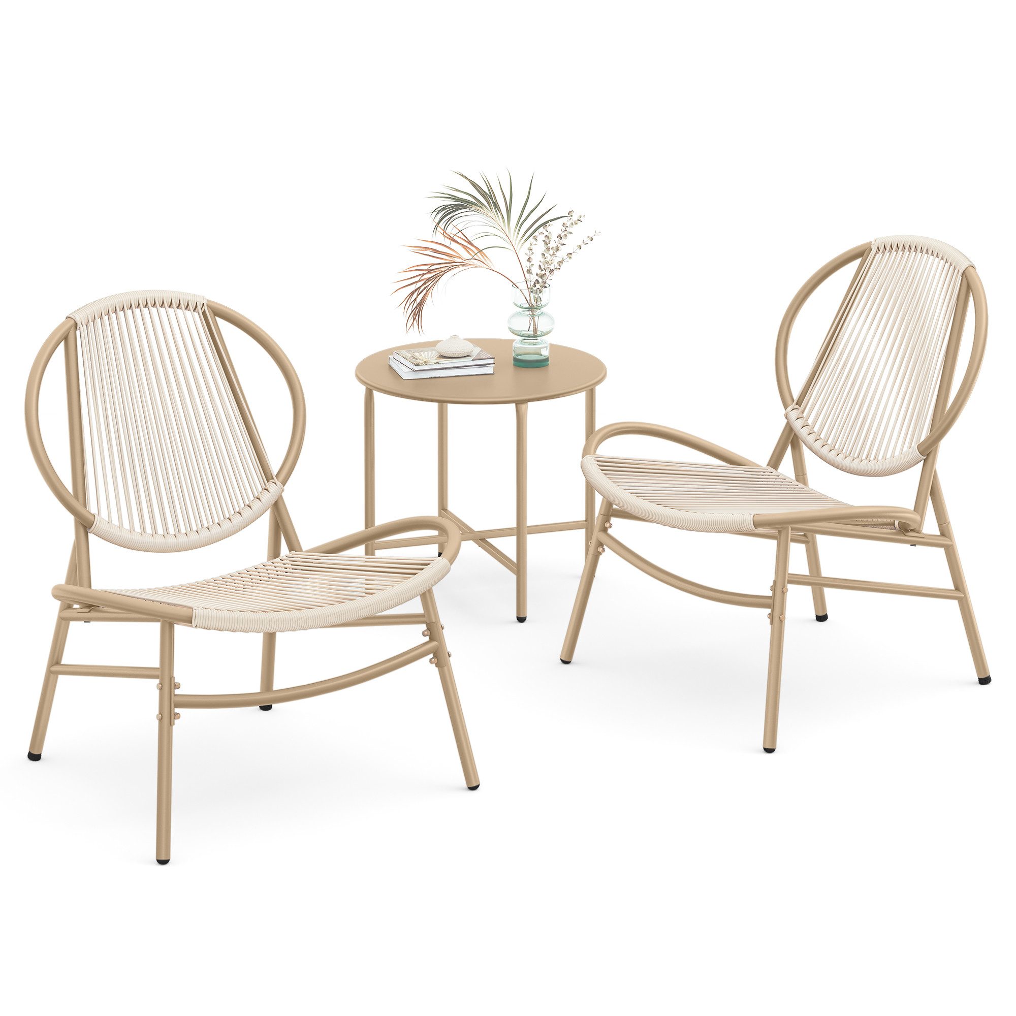 SONGMICS Gartenlounge-Set, (3-tlg., 2 Stühle, 1 Beistelltisch), Gartenmöbel günstig online kaufen