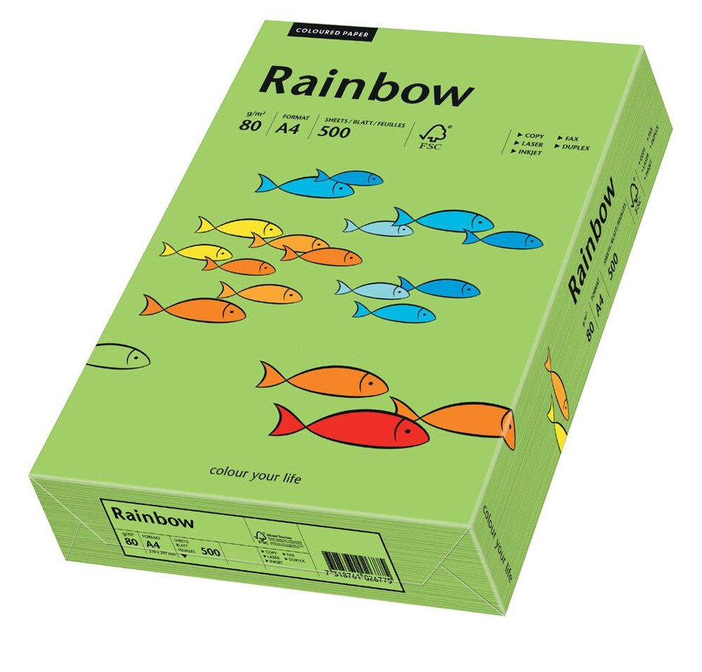 PAPYRUS Drucker- und Kopierpapier PAPYRUS Multifunktionspapier Rainbow A4 80 g/qm intensivgrün