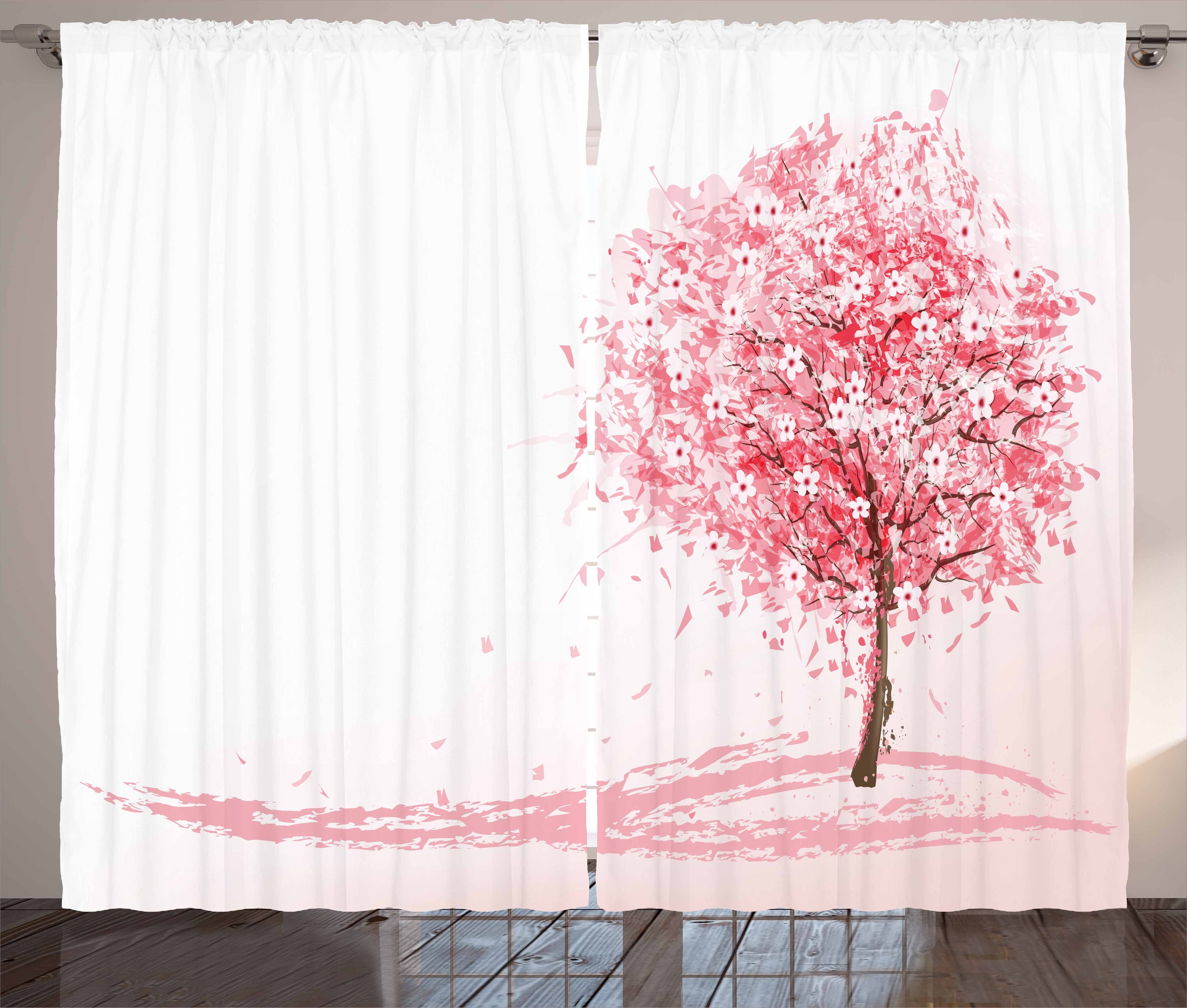 Gardine Schlafzimmer Kräuselband Vorhang mit Far japanisch Haken, und Abakuhaus, Schlaufen Bloom Sakura East
