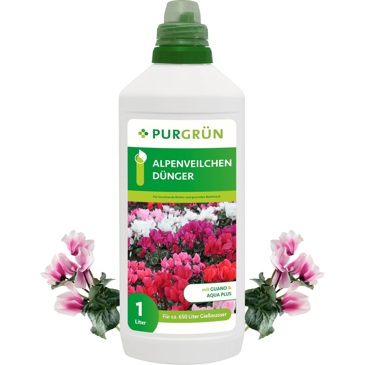 Purgrün Blumendünger Purgrün Alpenveilchen Dünger, NPK 8+8+6, Guano