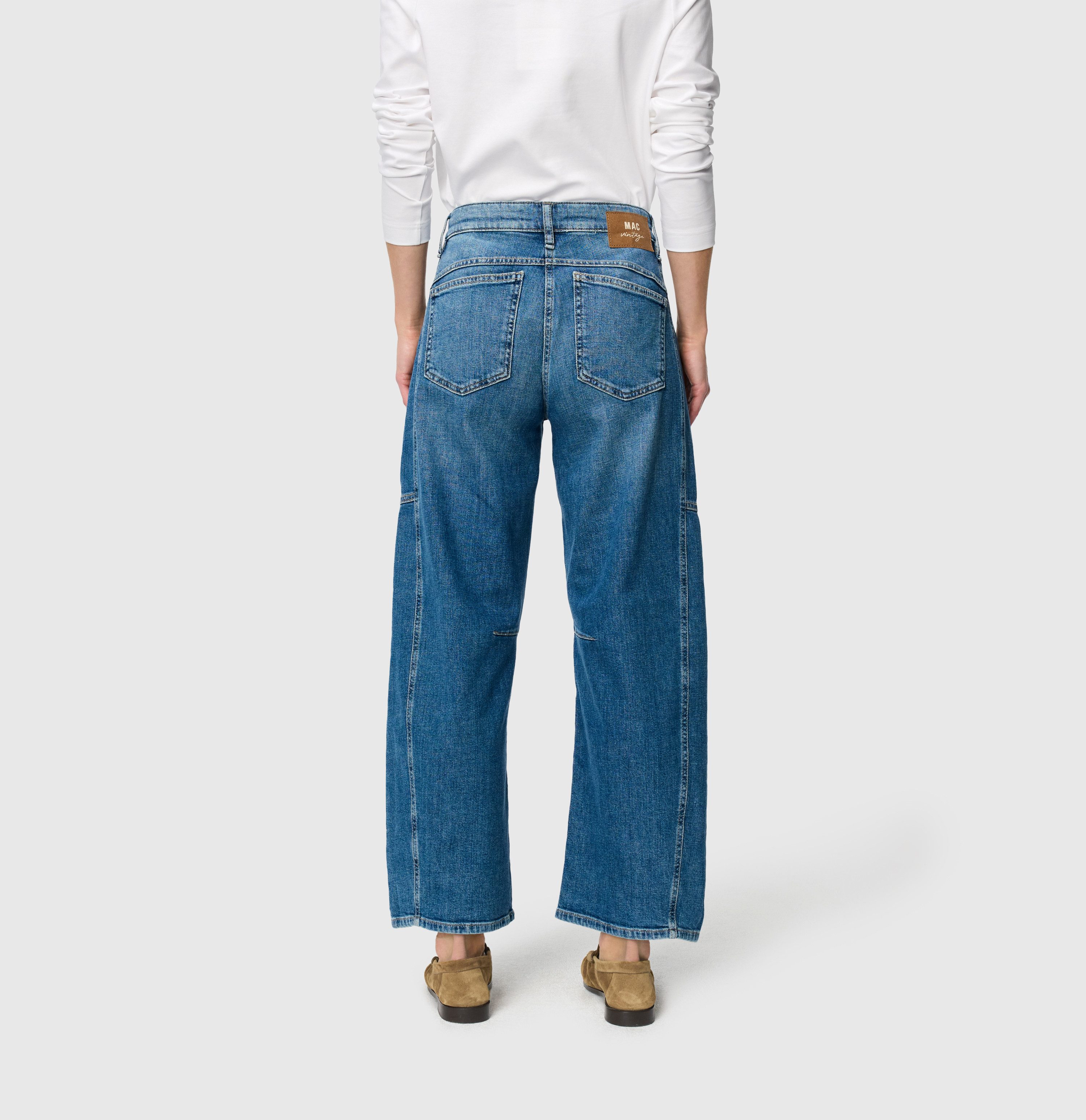 MAC 5-Pocket-Jeans OHIO Barrel Barrel Fit, Naht-Detail auf Kniehöhe günstig online kaufen
