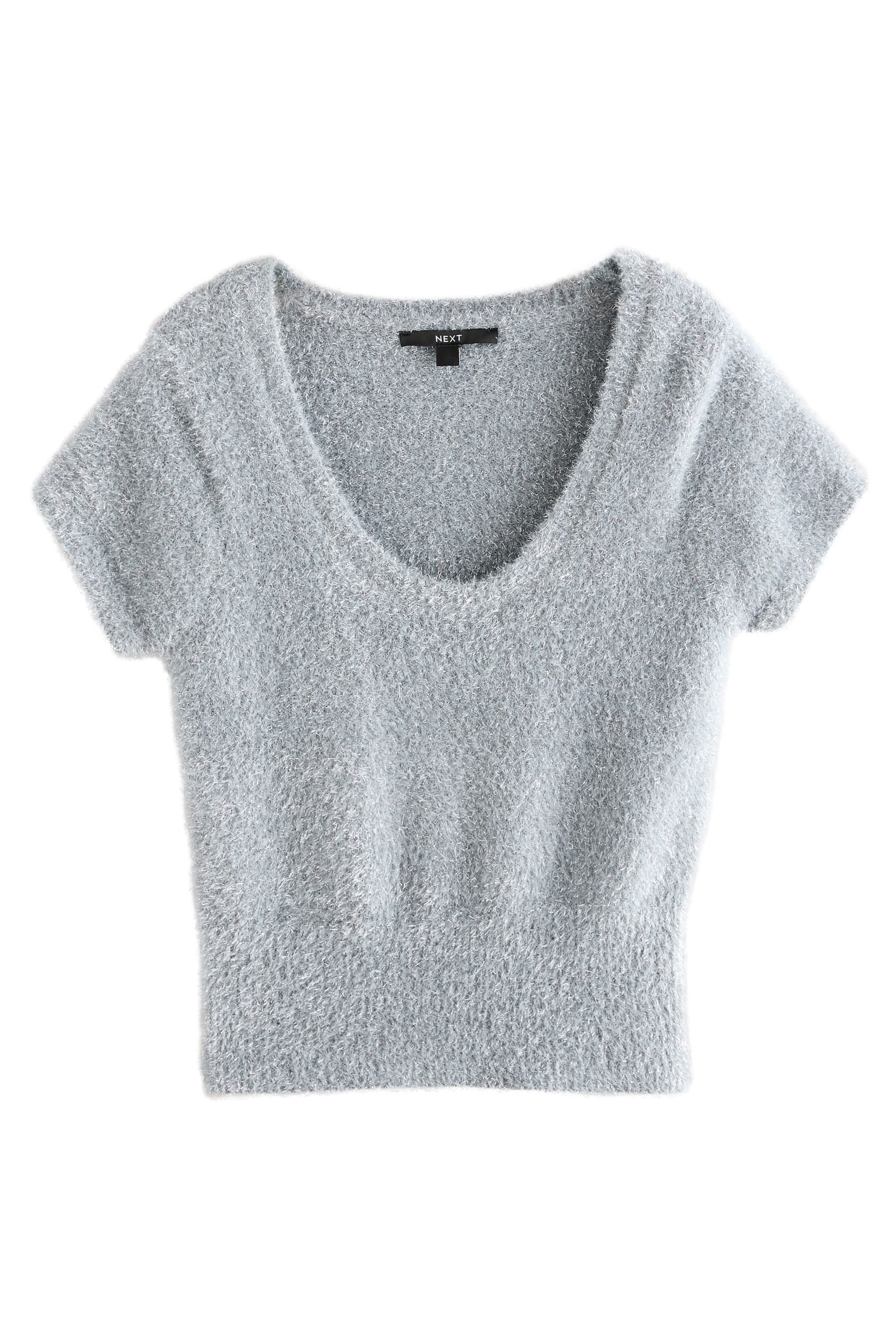 Next Strickpullover Funkelndes T-Shirt mit U-Ausschnitt günstig online kaufen