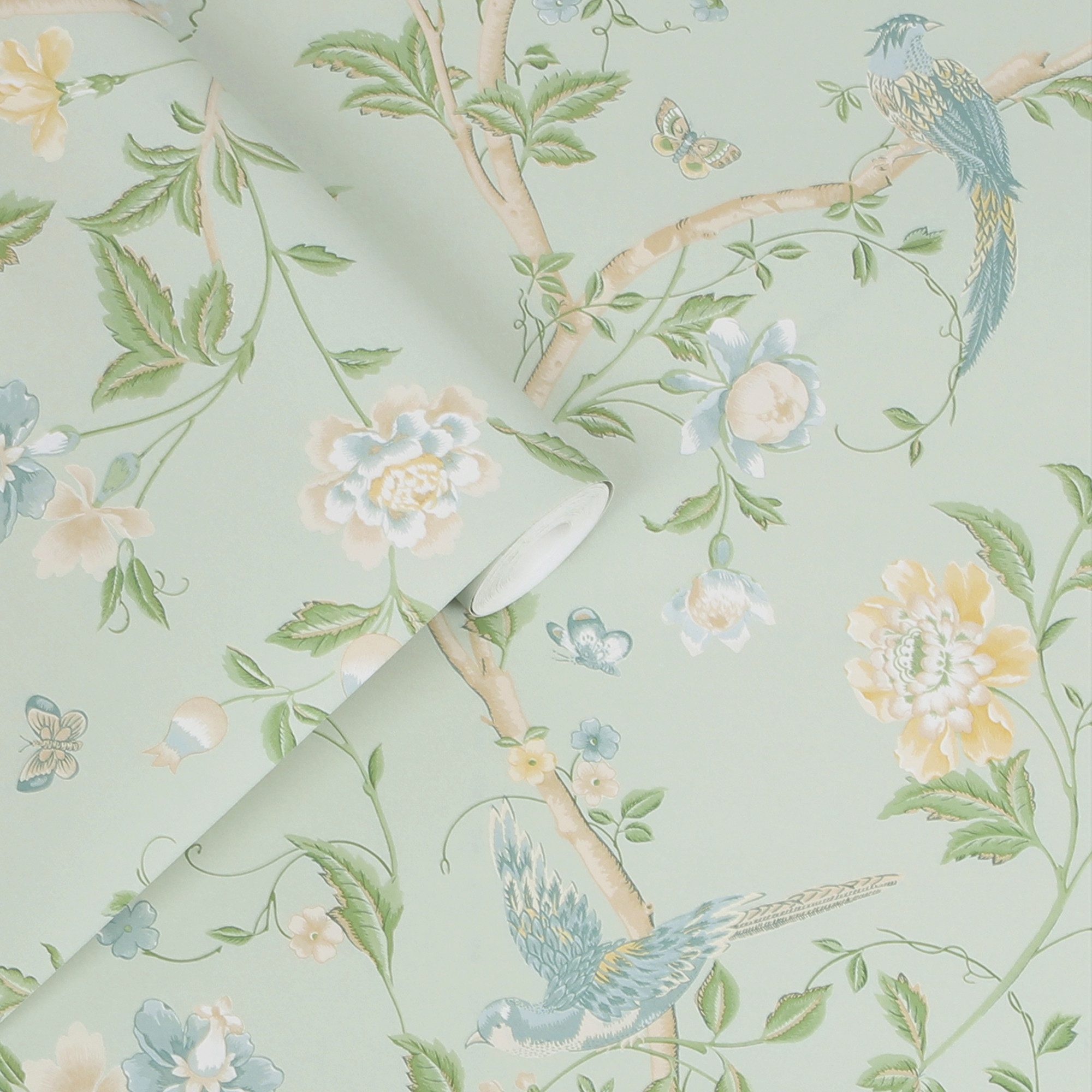 LAURA ASHLEY Vliestapete Pointon Fields, glatt, geblümt, (1 St), 10mx52cm (ca. 5m2)