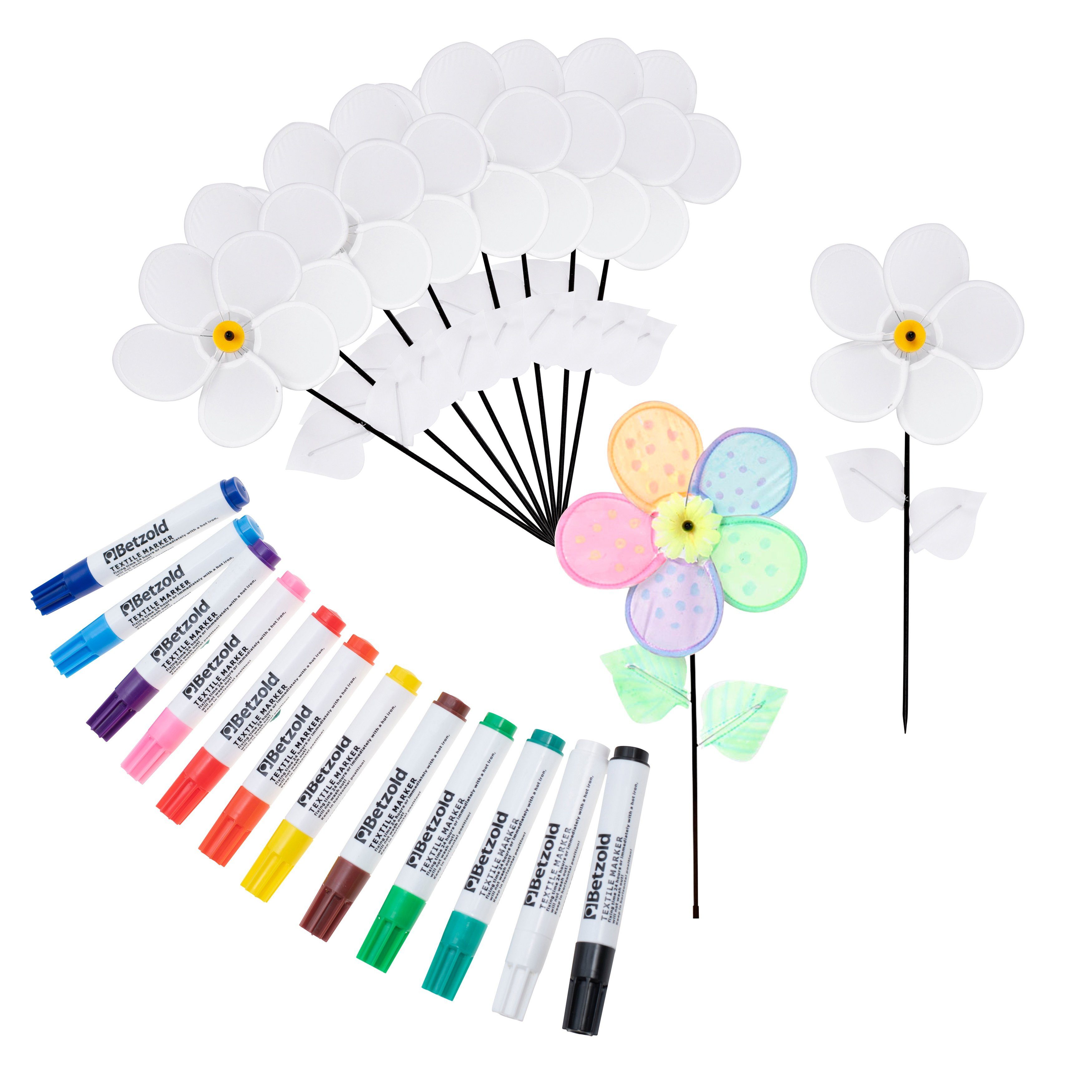 Betzold Ремеслоaturmaterial Bastelset Windrad-Blumen - Windräder selbst gestalten