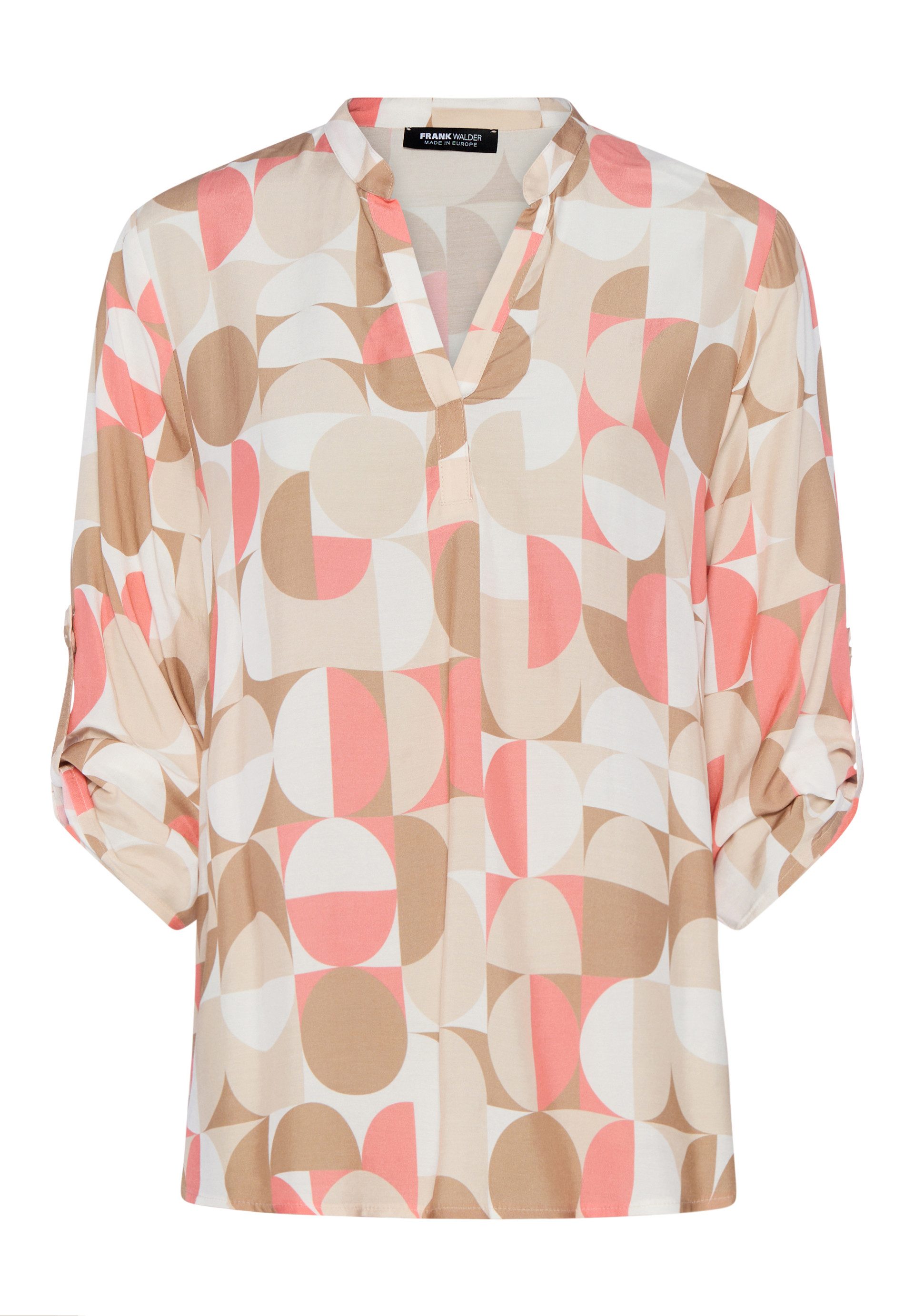FRANK WALDER Klassische Bluse mit Ärmelumschlag