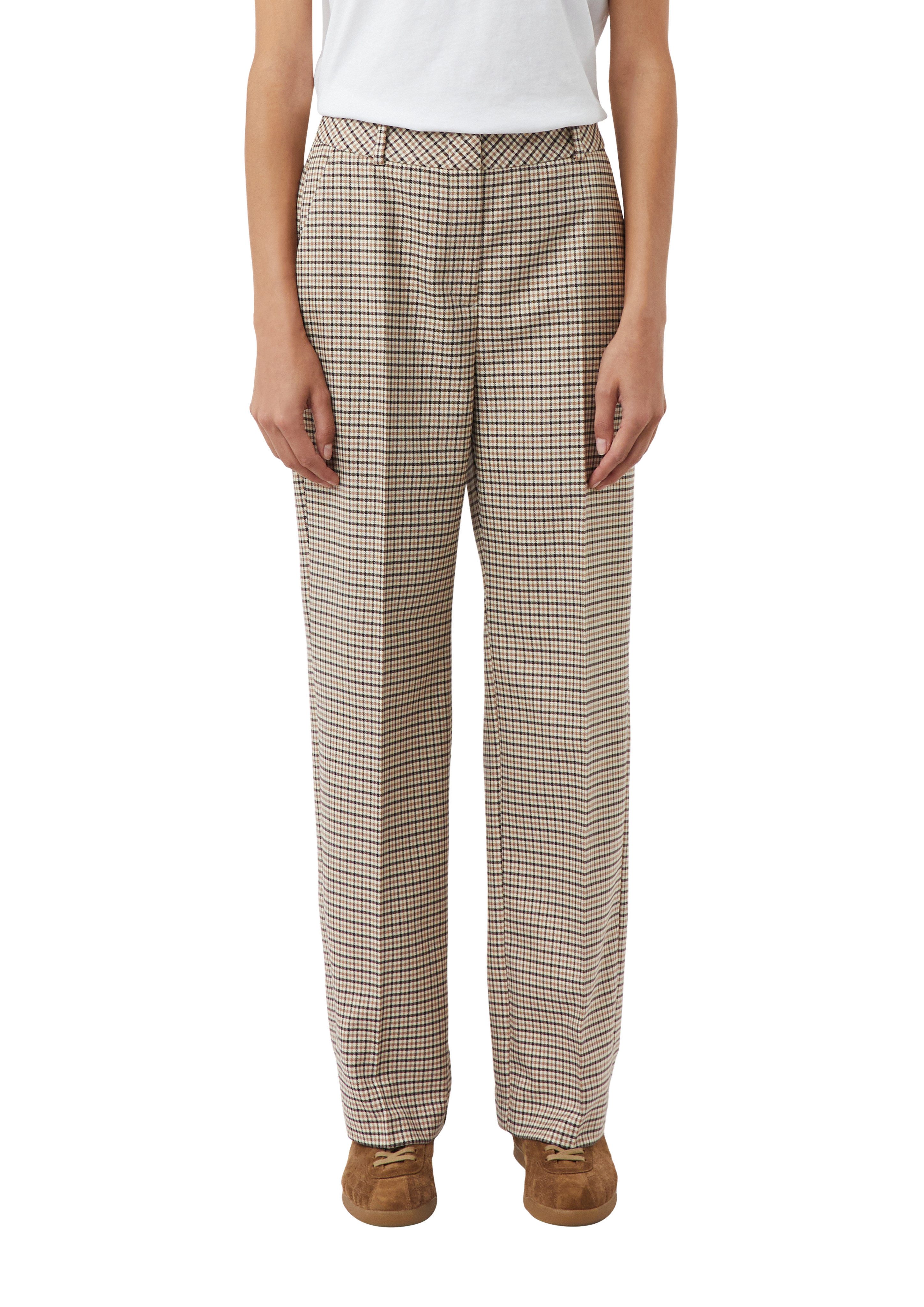 comma Stoffhose mit Karo Muster