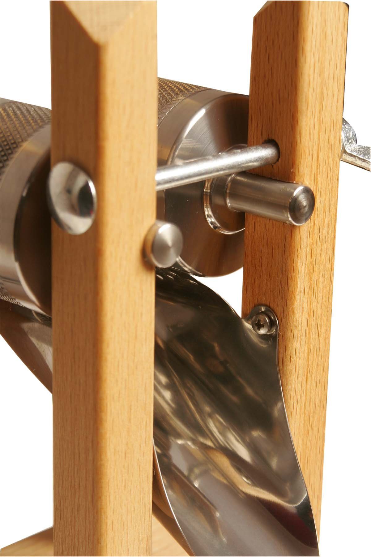 Eschenfelder Getreidemühle Kornquetsche Flockenquetsche Tischmodell Holztrichter abnehmbar Set Manuell, (4 Stück), Kurbel 20-25cm, Tisch-Schraubzwinge, Reinigun – Bild 4 von 5
