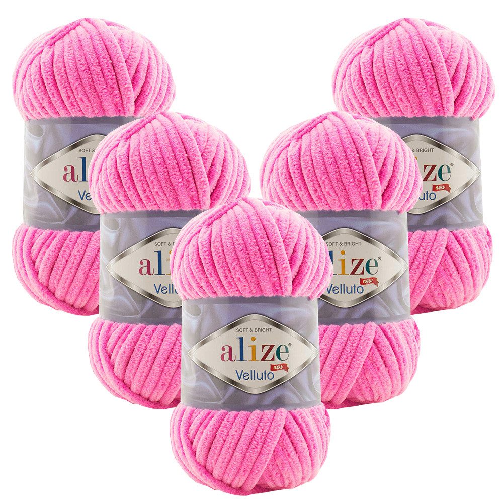 Alize 5 x ALIZE Velluto Häkelwolle, 68 m, Chenillegarn,Kuschelweich für Bab günstig online kaufen