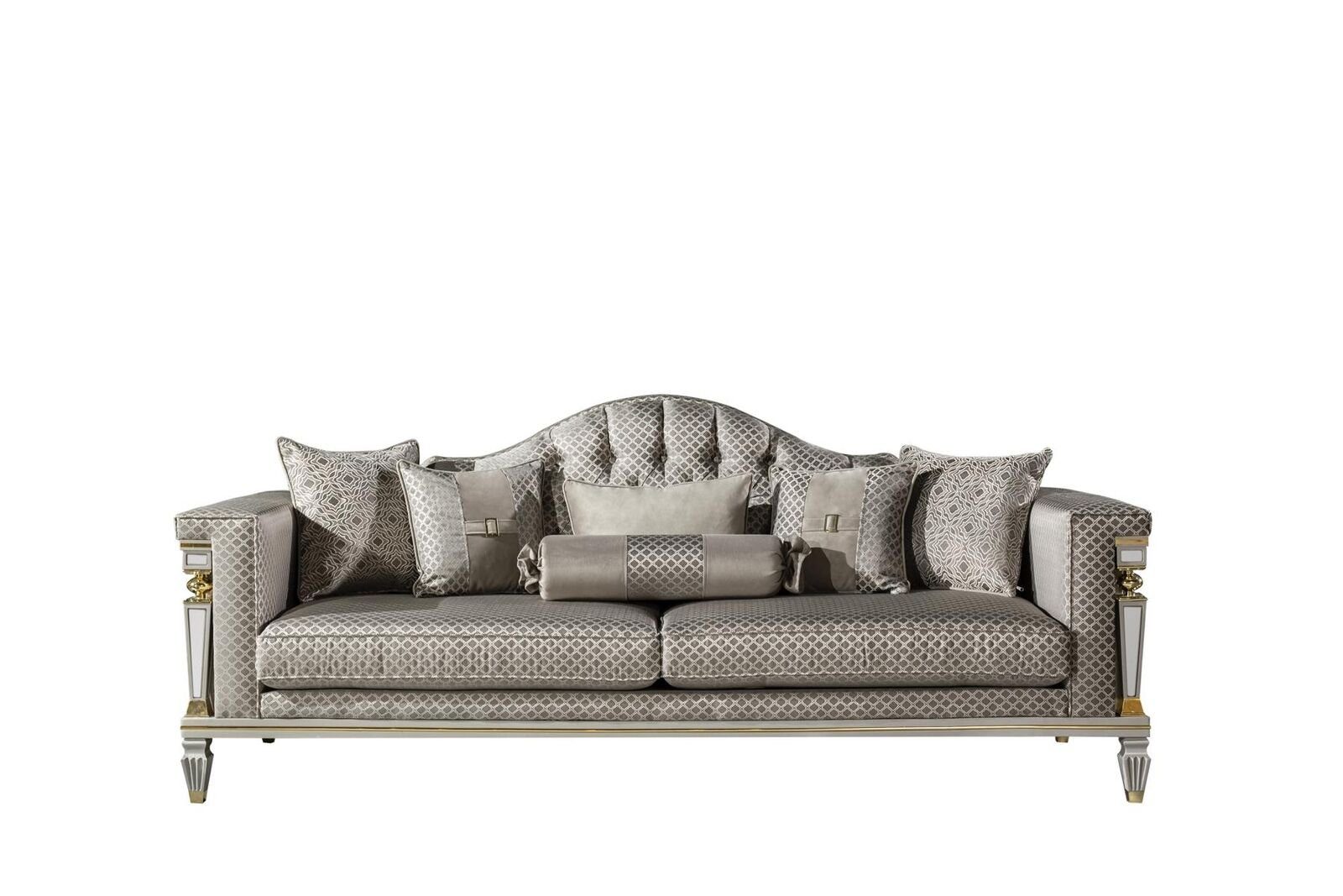 sofas, Made Möbel Sofa big Luxus Grau JVmoebel Europe couchen xxl in Couch Sofa Silber Dreisitzer