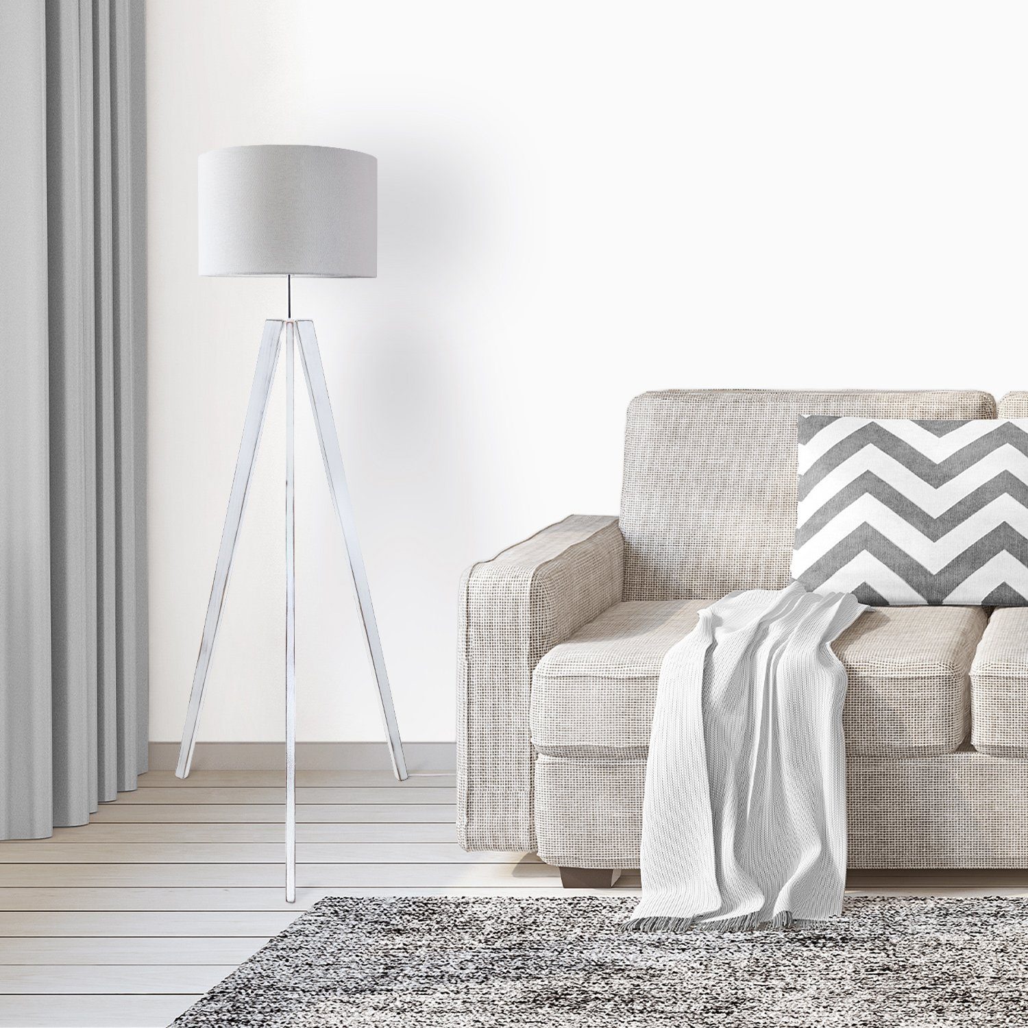 Paco Home Stehlampe Canvas uni Color, günstig online kaufen