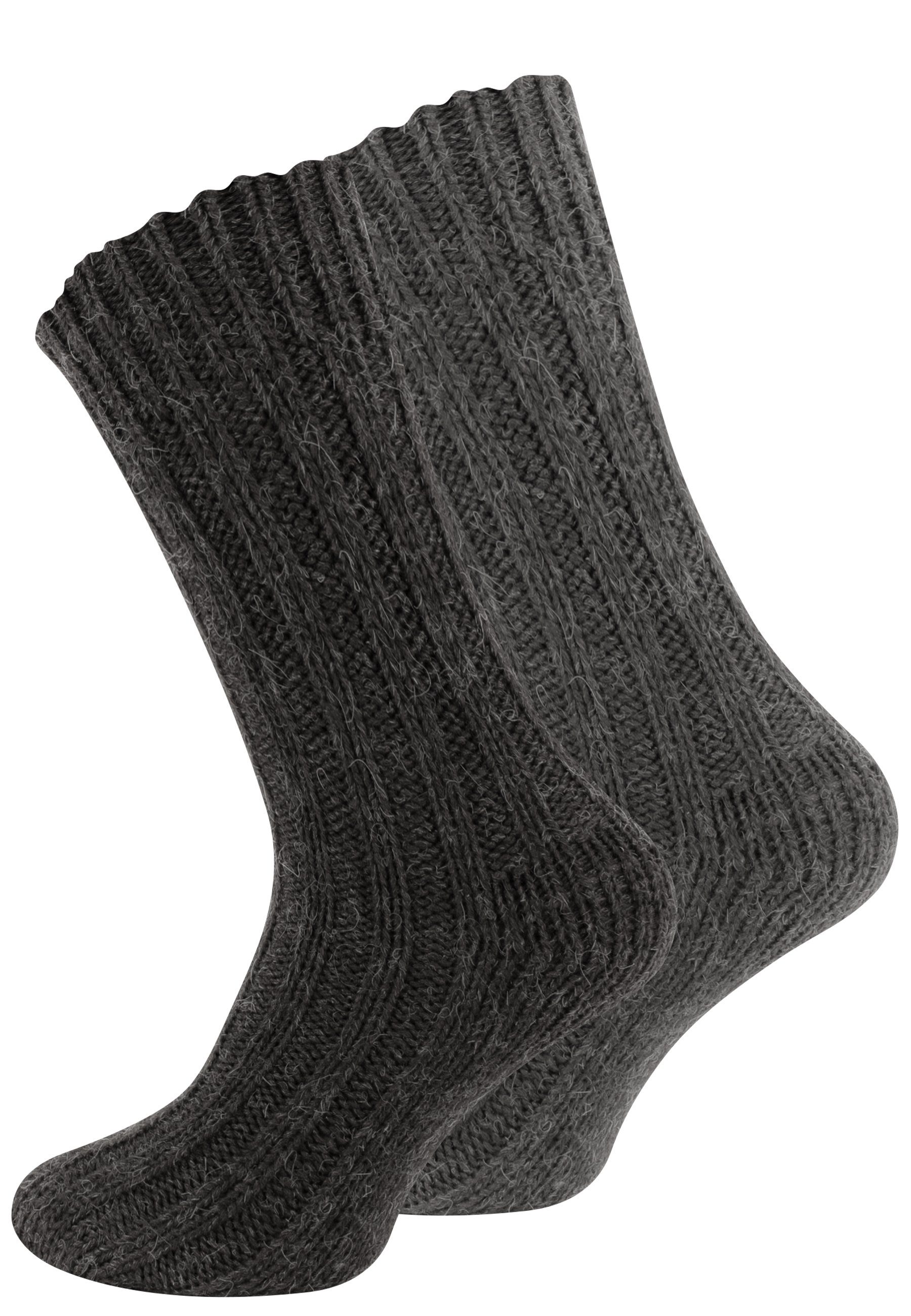 Alpakasocken Cotton vorgewaschen (4-Paar) Socken gefärbt ökologisch Grau und Unisex Prime®