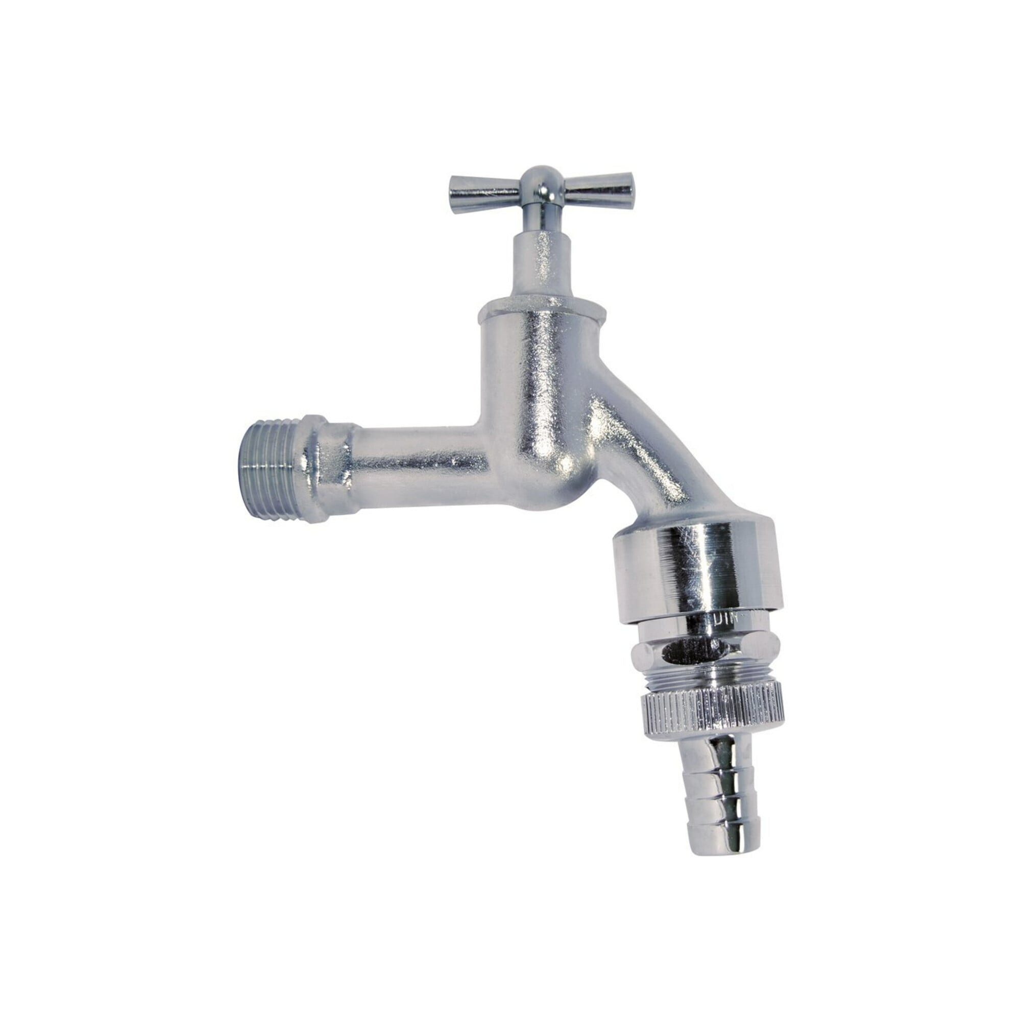 Kirchhoff Rückschlagventil KIRCHHOFF MS Auslaufventil Knebelgriff,Chrom matt, 1/2"AG x 3/4"AG x 1