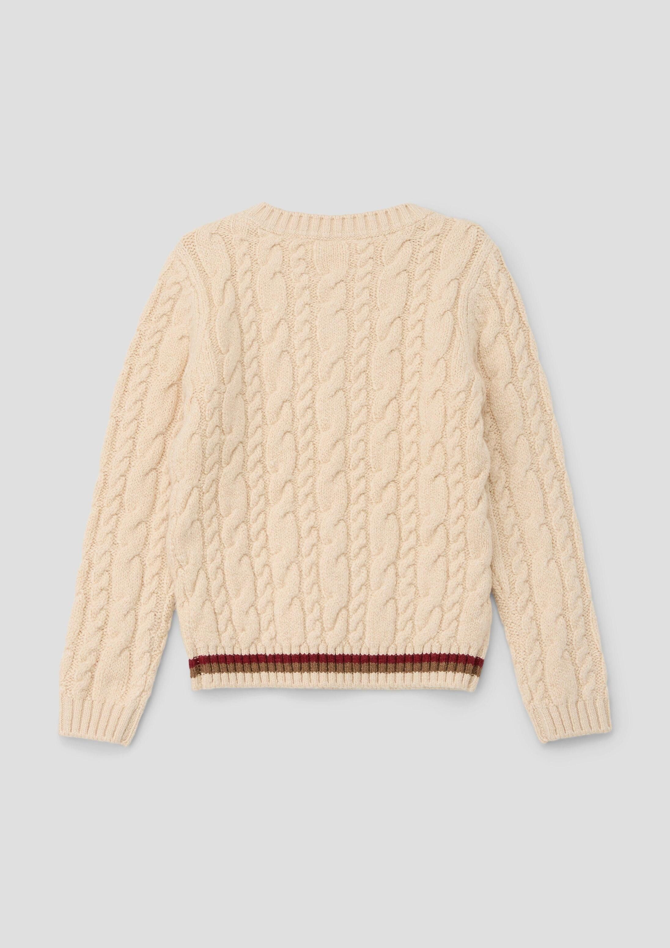 s.Oliver Longpullover Strickpullover Strickpullover mit Zopfmuster