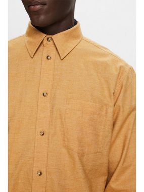 Esprit Langarmhemd Hemd in melierter Optik, 100 % Baumwolle