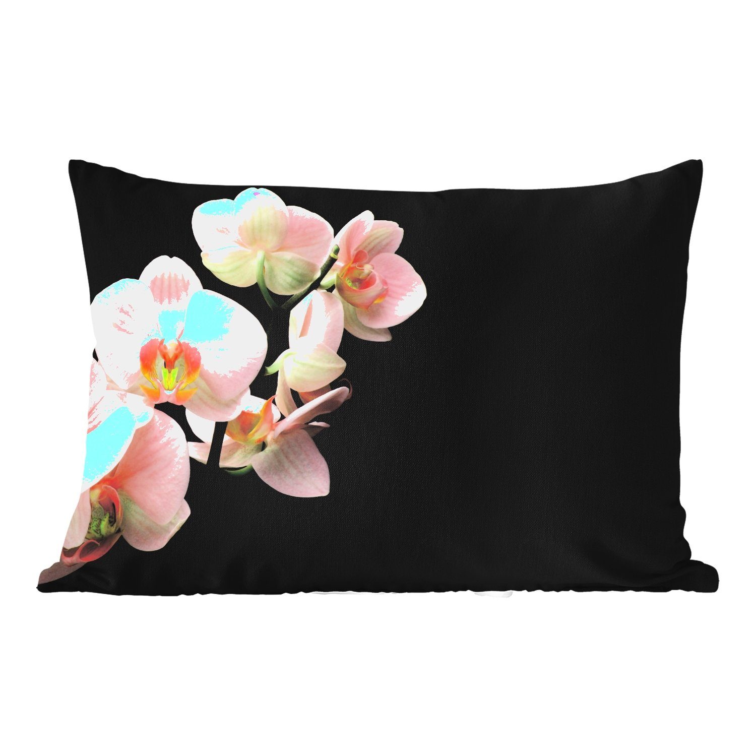 MuchoWow Dekokissen Orchidee - Blumen - Rosa - Stilleben - Flora, Outdoor-Dekorationskissen, Polyester, Dekokissenbezug, Kissenhülle