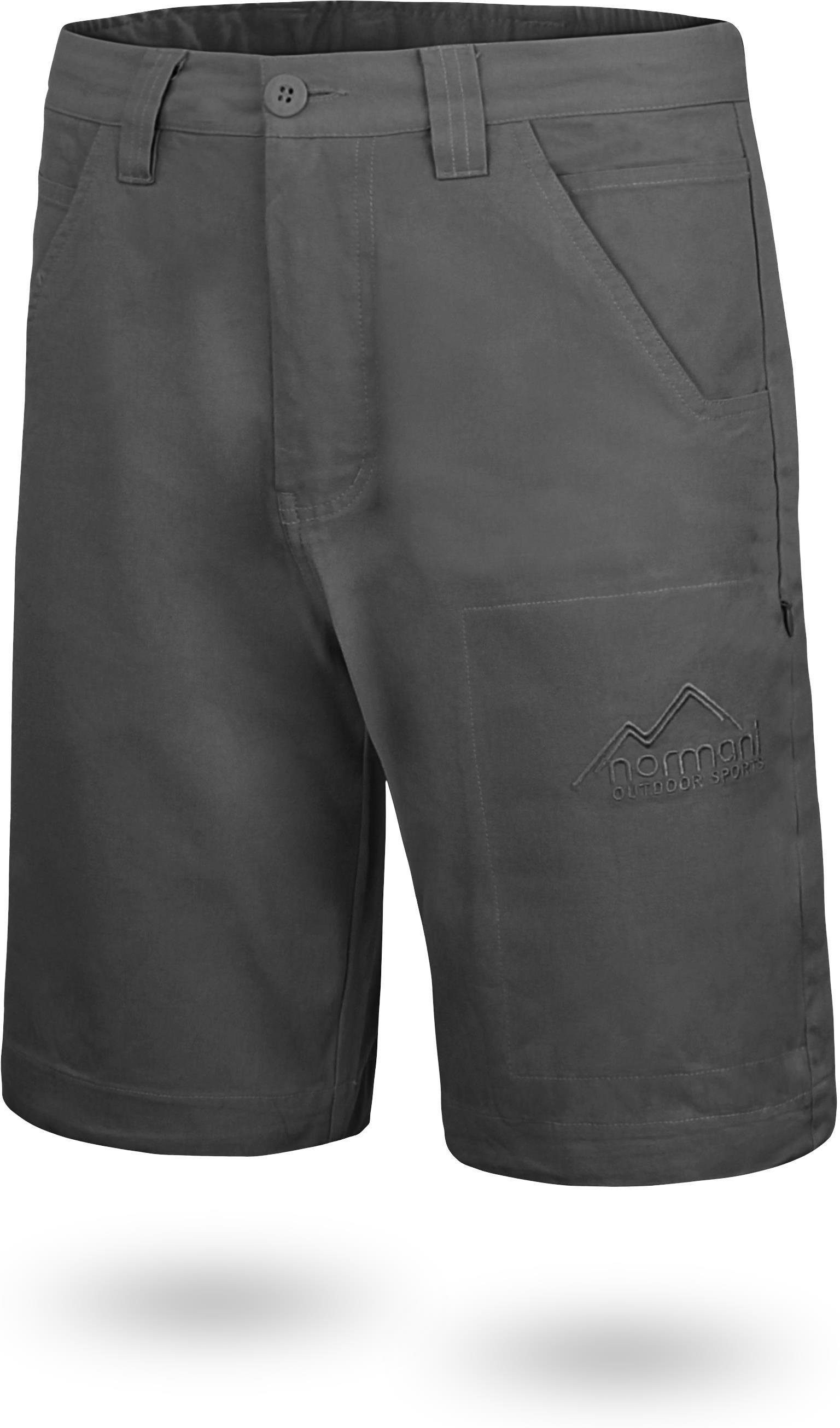 Bermudas normani Gobi Zippertasche aus kurze Shorts Bio-Baumwolle Anthrazit Shorts Herren Sommershort Vintage mit 100% invisible Chino
