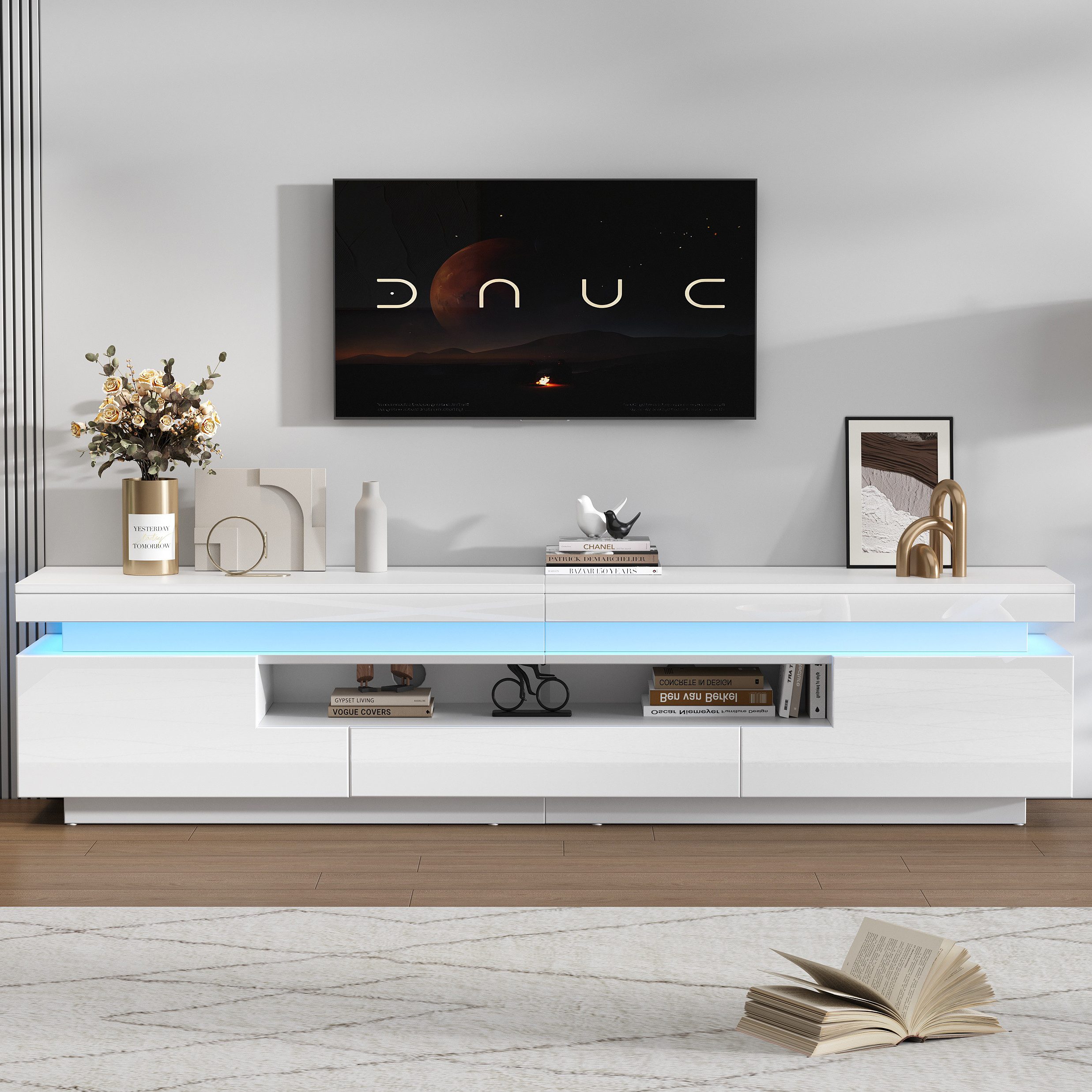 Merax Lowboard hochglanz TV-Schrank mit LED-Beleuchtung günstig online kaufen