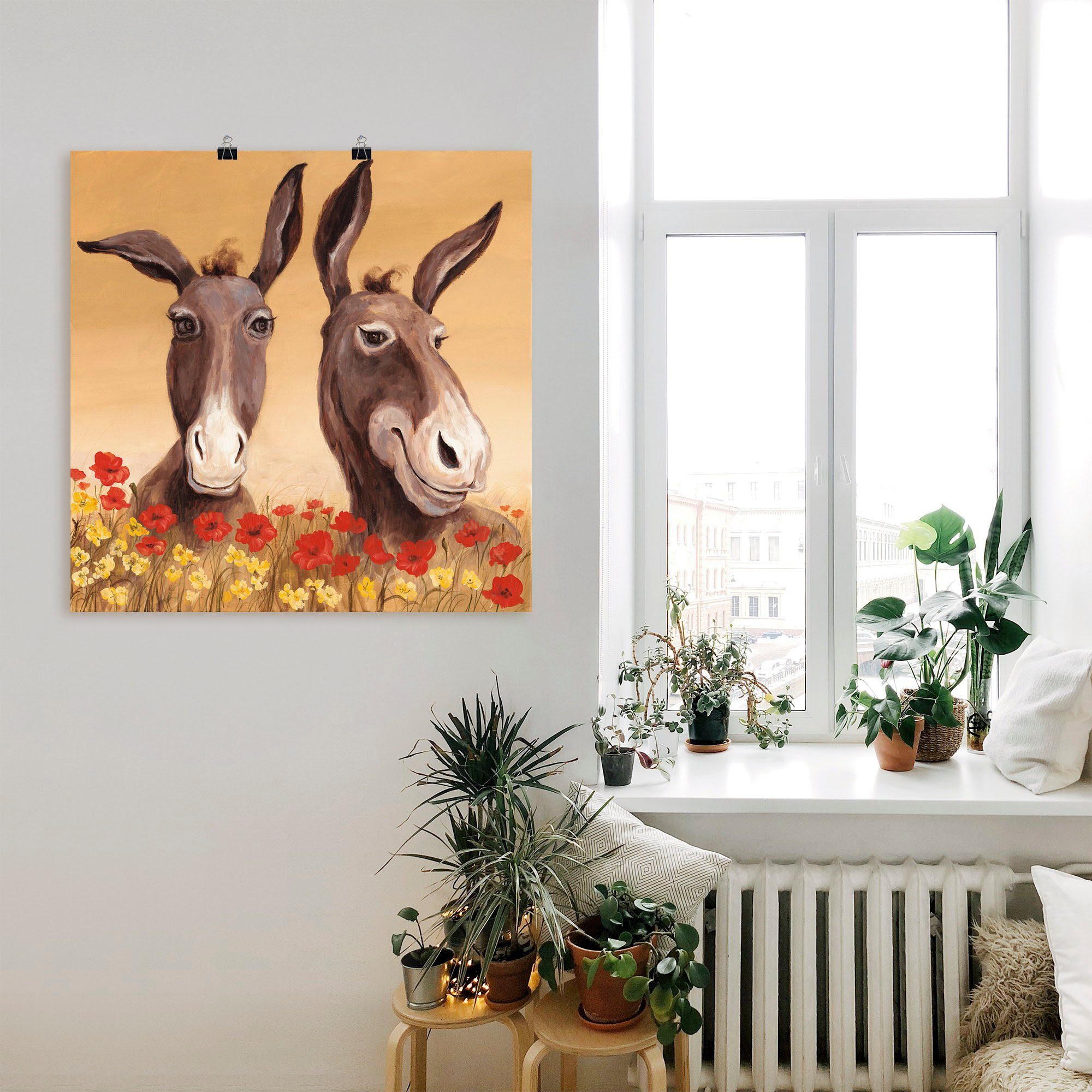 Artland Esel, versch. Alubild, Größen als Poster Haustiere (1 oder Leinwandbild, in Wandaufkleber Wandbild St),