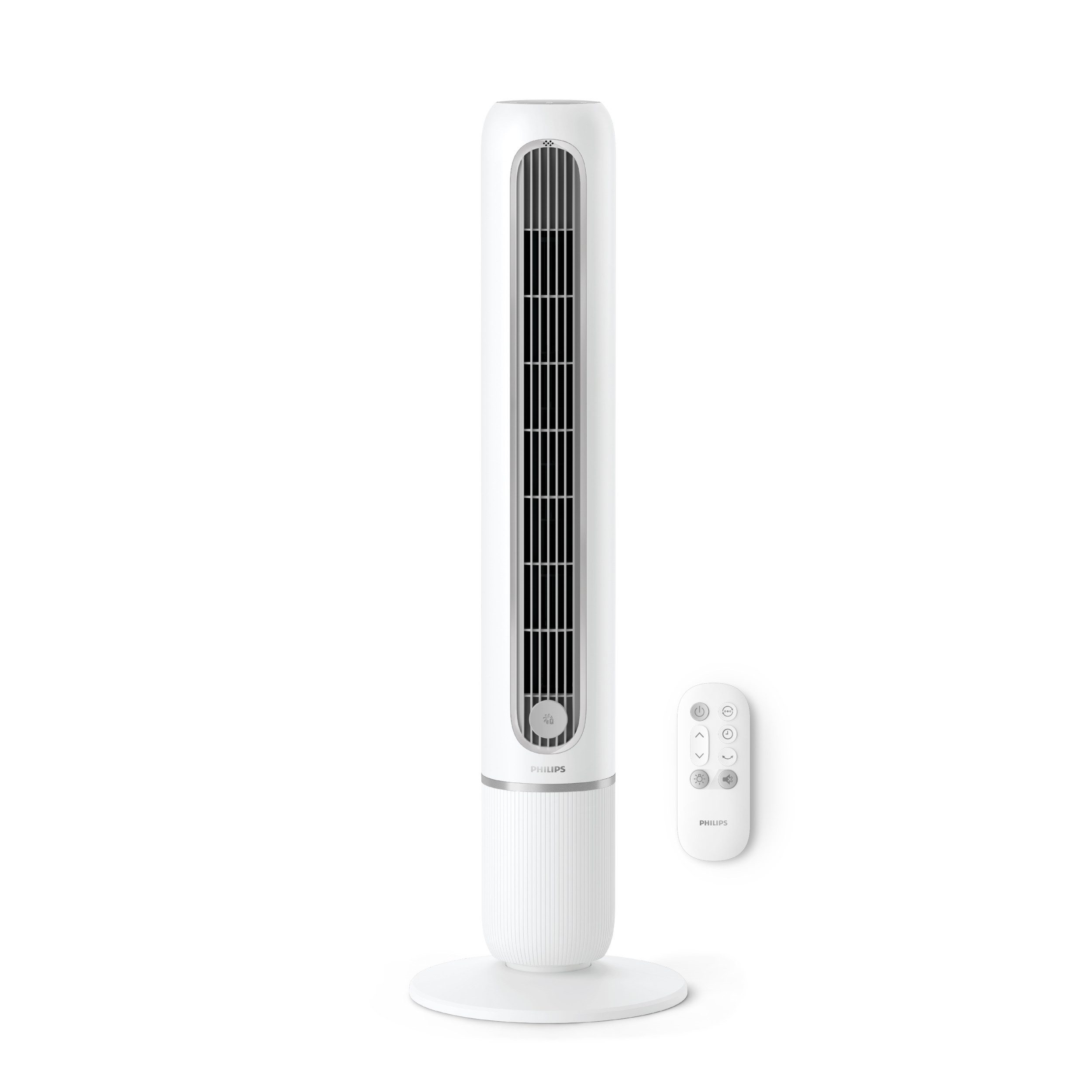 Philips Turmventilator CX5550 Serie 5000 mit 5 Geschwindigkeiten u. Aromatherapie-Zusatz, Oszillierend, leise, mit Timer u. Fernbedienung
