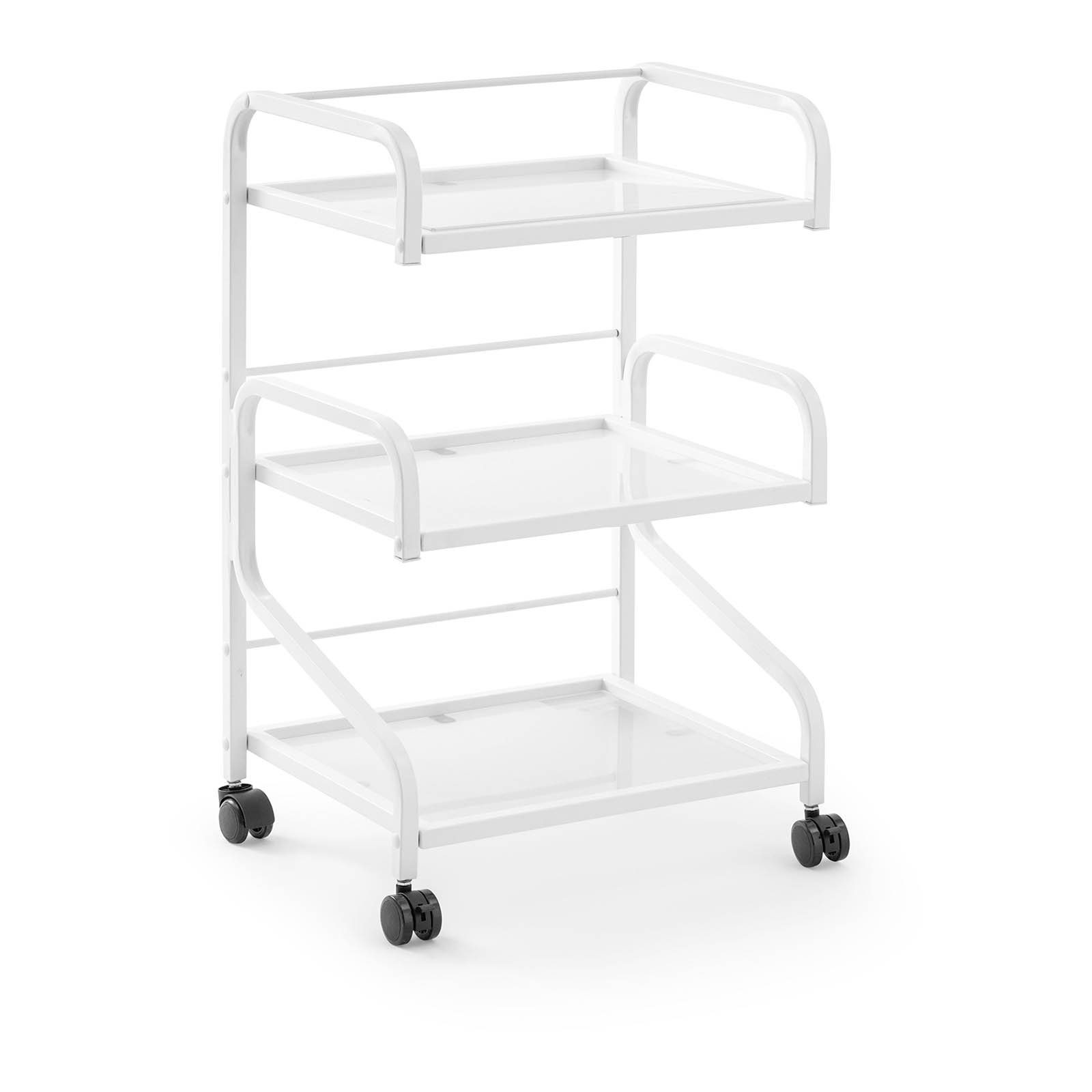 Physa Rollwagen Kosmetikwagen Arbeitswagen Beistellwagen Salon-Trolley 3 Ablagen White