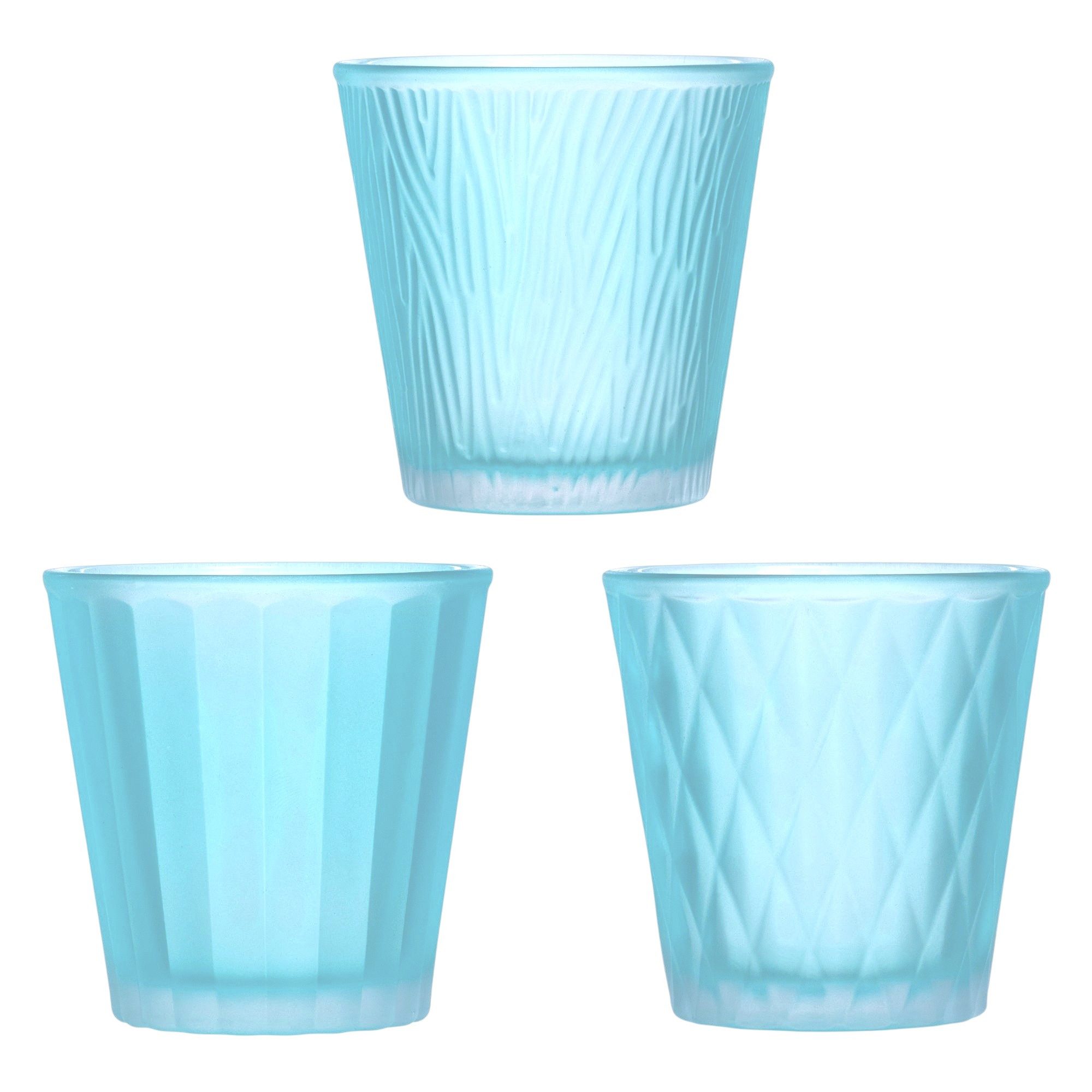 Sandra Rich Teelichthalter Teelichtglas 3er Set "LUMIÉRE", Windlicht Kerzenglas Tischdeko
