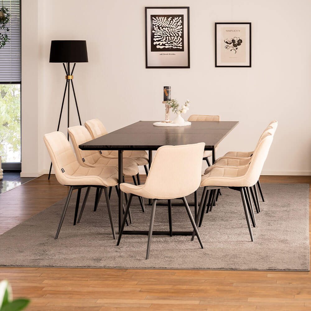 HOME DELUXE Esstisch Eckig AVENCIA inkl. U-Fuß