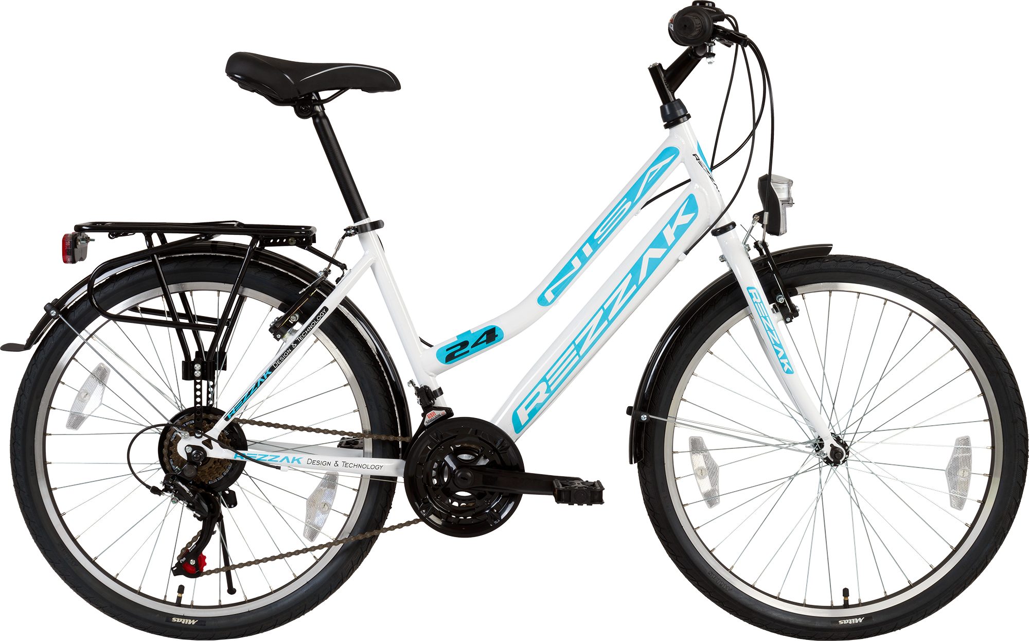 Rezzak Cityrad 24 zoll Mädchenfahrrad City Fahrrad Mädchen Kinder Fahrrad  Damen Rad 21 Gang Türkis -051, 21 Gang Shimano, Kettenschaltung