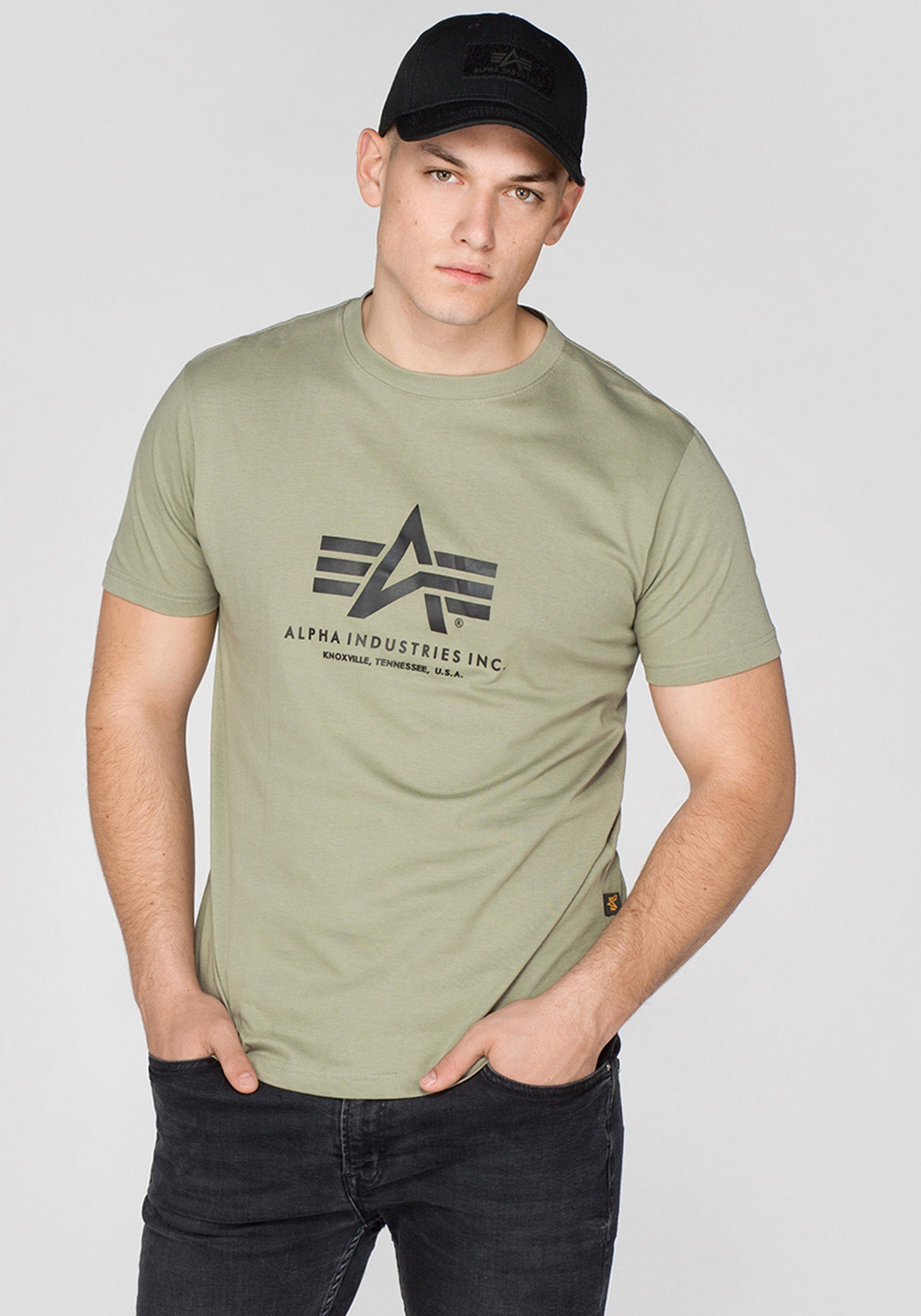 T-Shirts Basic Industries T-Shirt Men olive Industries T-Shirt Alpha - Alpha